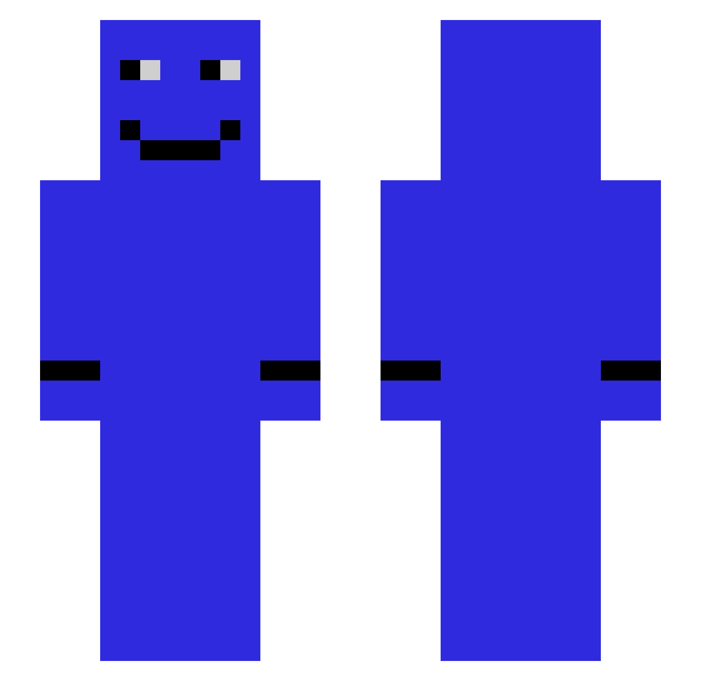 xoloxy Minecraft skin, front and back view