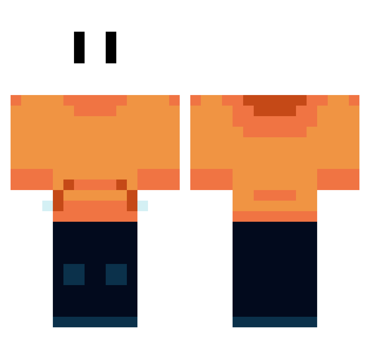 Wassuplilmama Minecraft skin, front and back view
