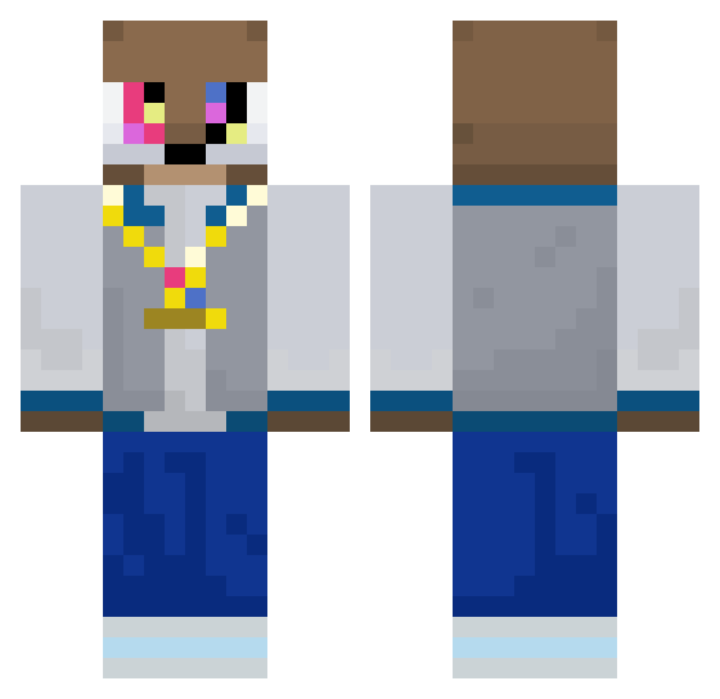 Arkizii Minecraft skin, front and back view