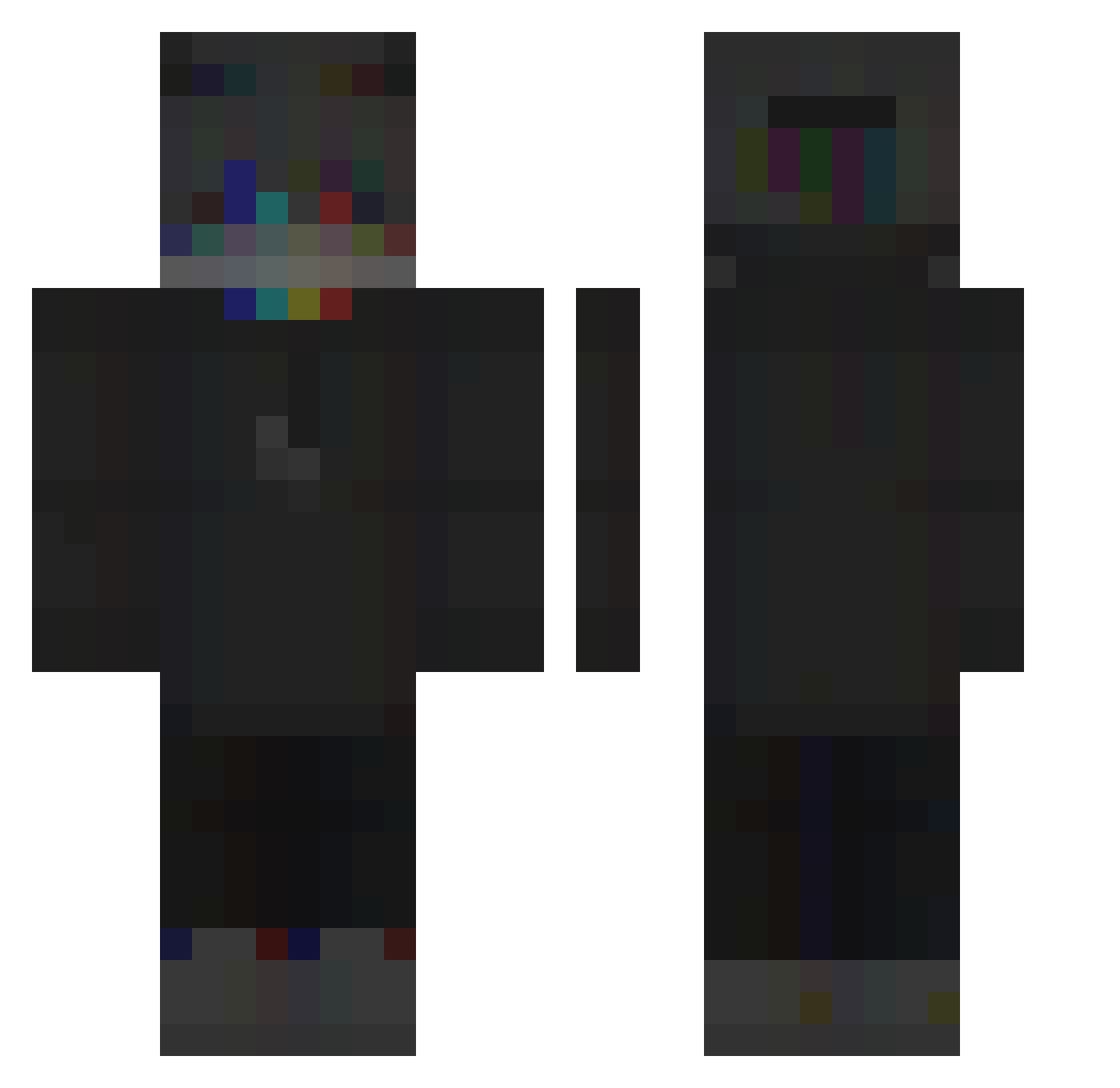 lebhafter Minecraft skin, front and back view