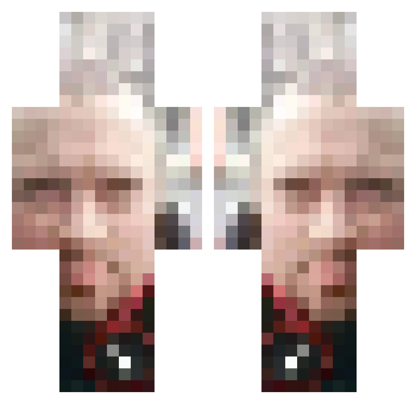 DerLadiik Minecraft skin, front and back view