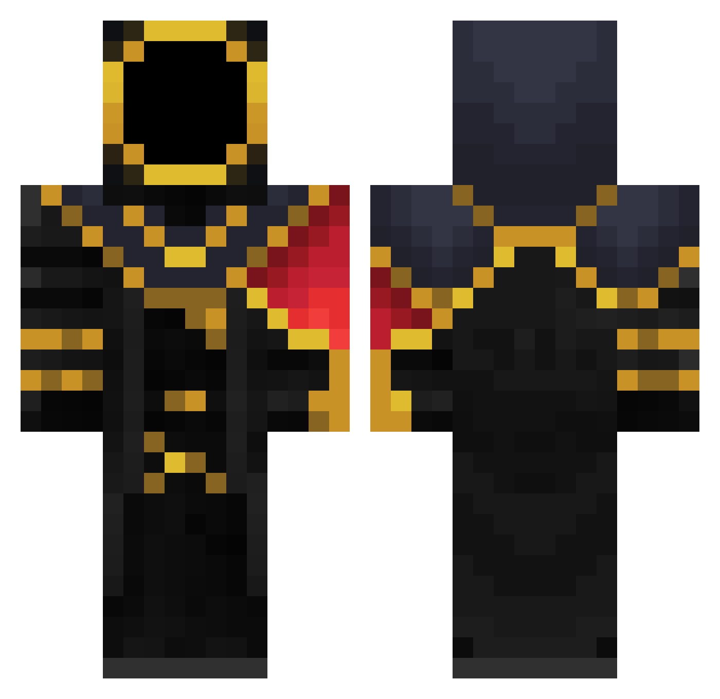 Pvlu Minecraft skin, front and back view
