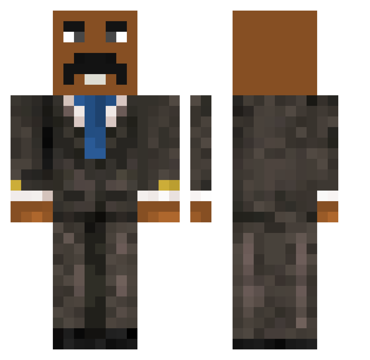ztinky Minecraft skin, front and back view