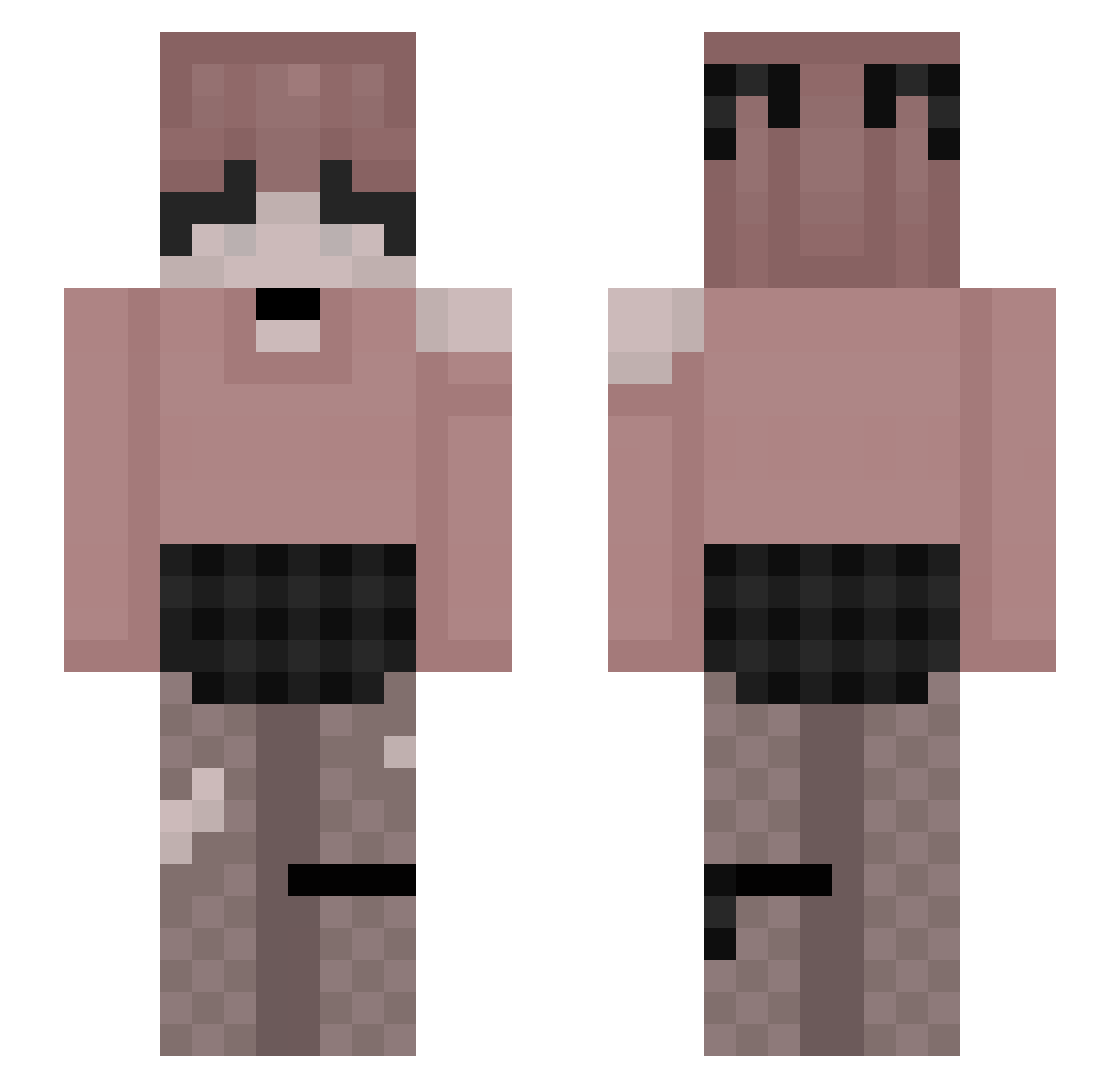 yousosussy Minecraft skin, front and back view