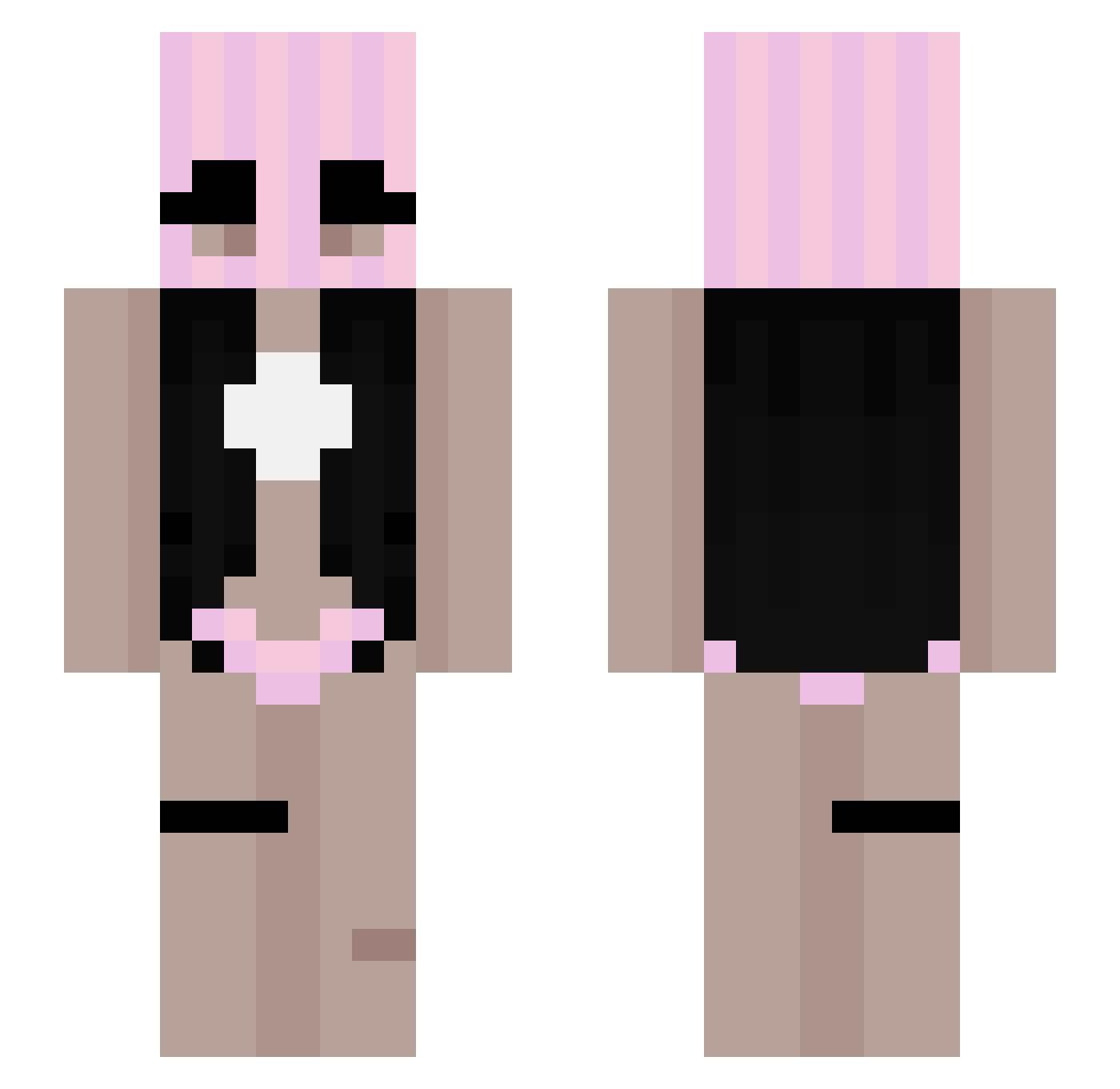 ilyshreya Minecraft skin, front and back view