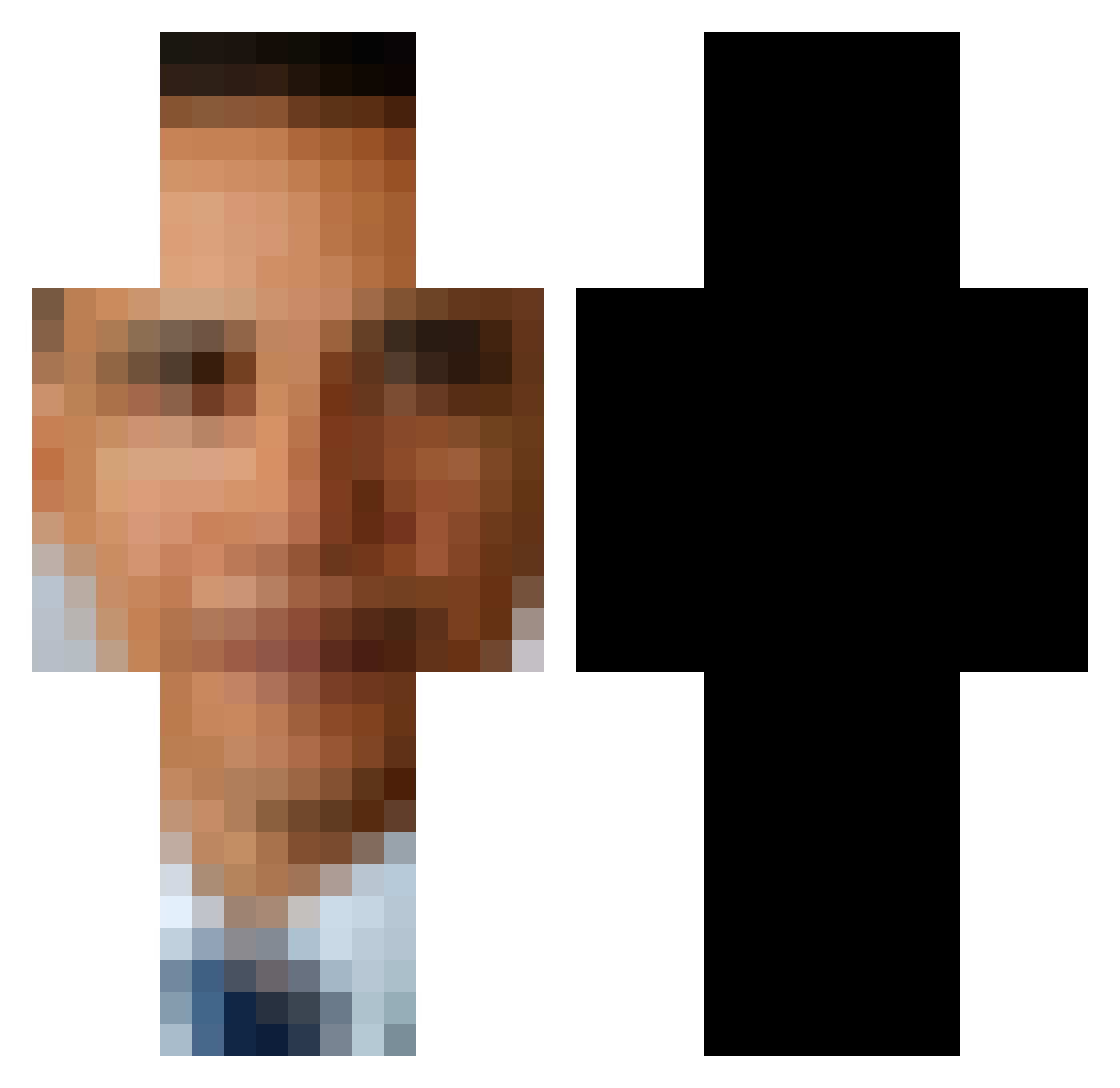 Flavorizer Minecraft skin, front and back view