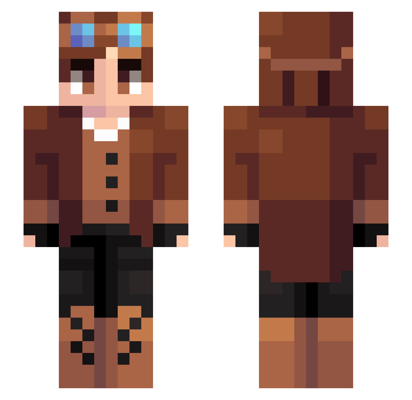 Jellymanisdead Minecraft skin, front and back view