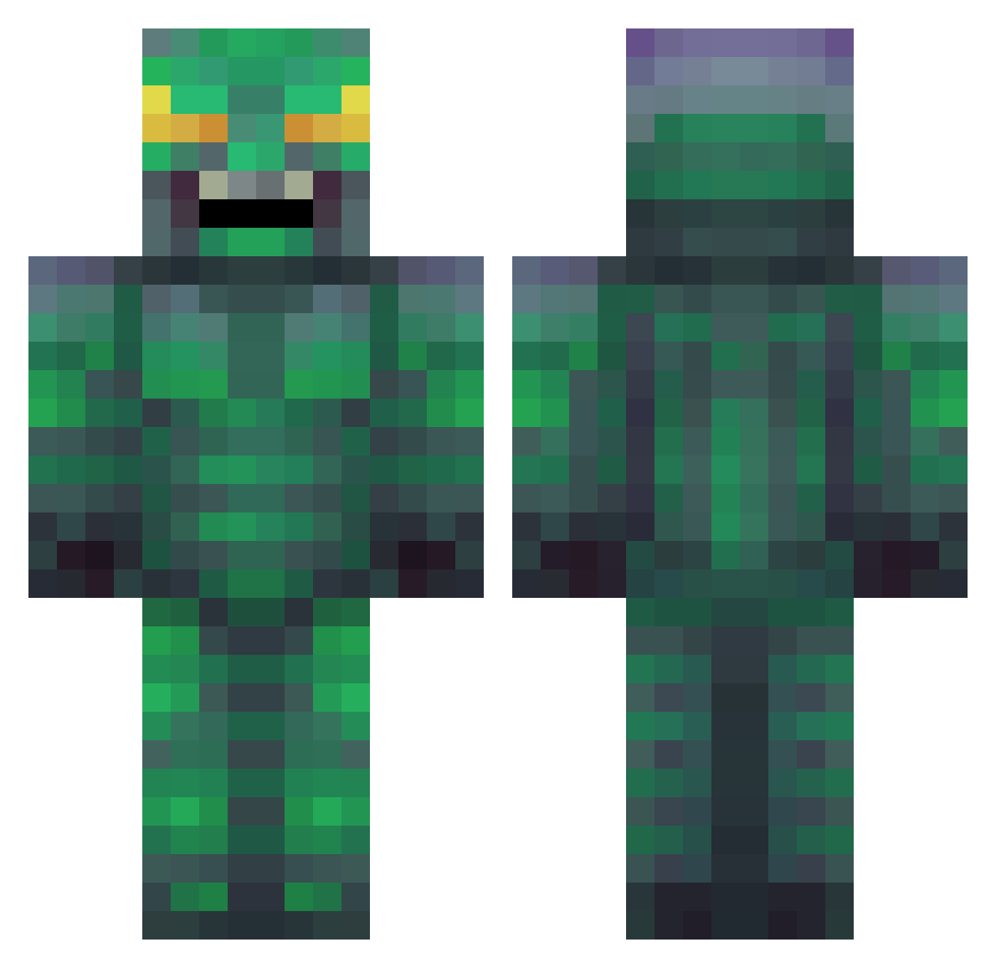 NightEwok Minecraft skin, front and back view