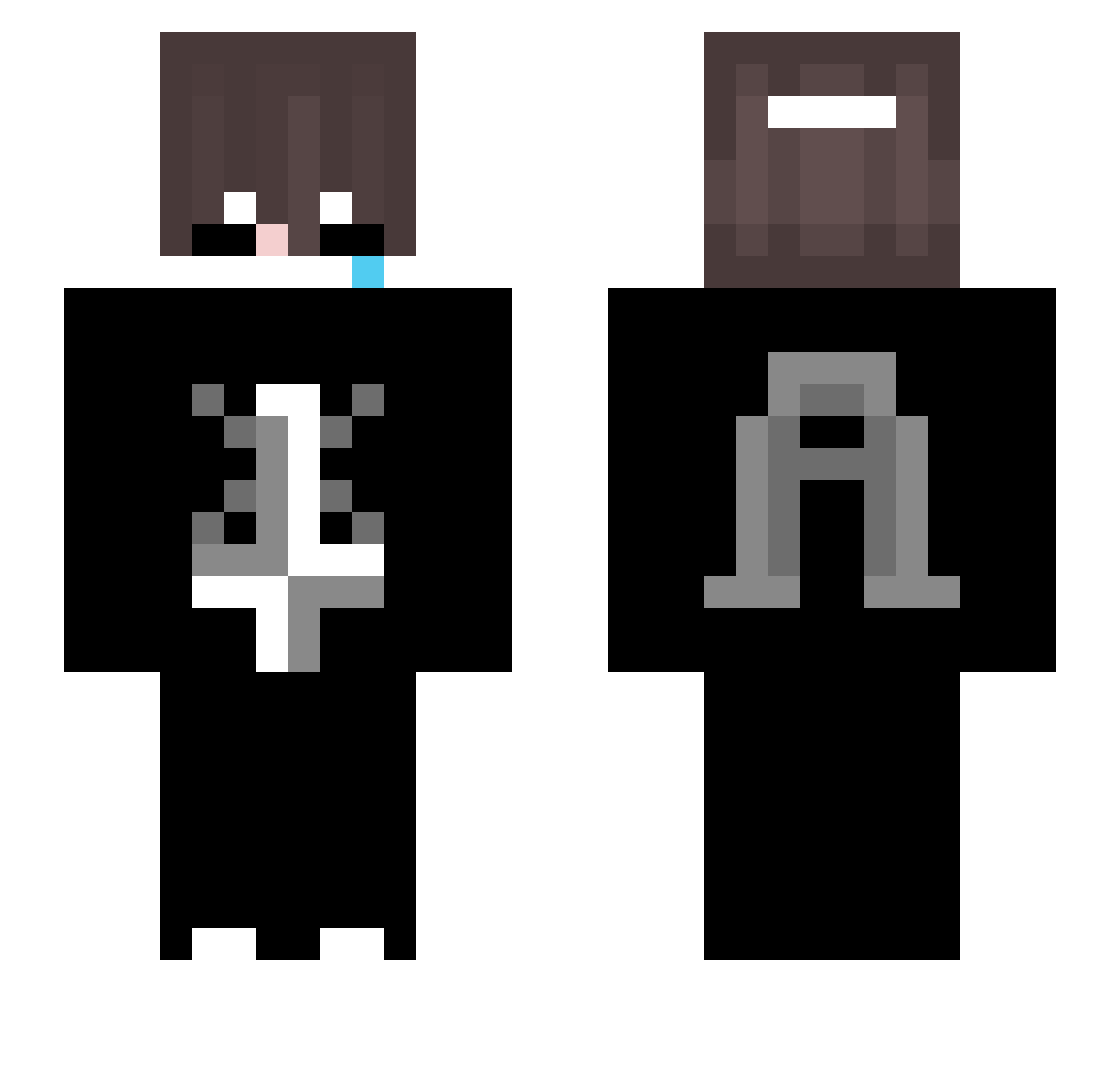 yDarlIngRIPPER Minecraft skin, front and back view