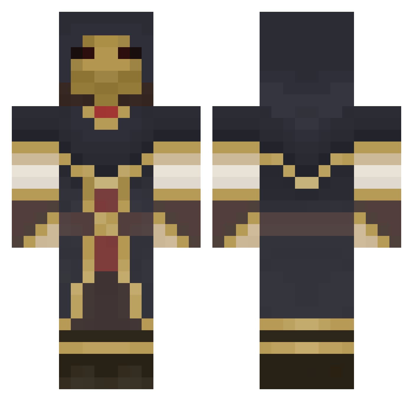 SaltMastery Minecraft skin, front and back view