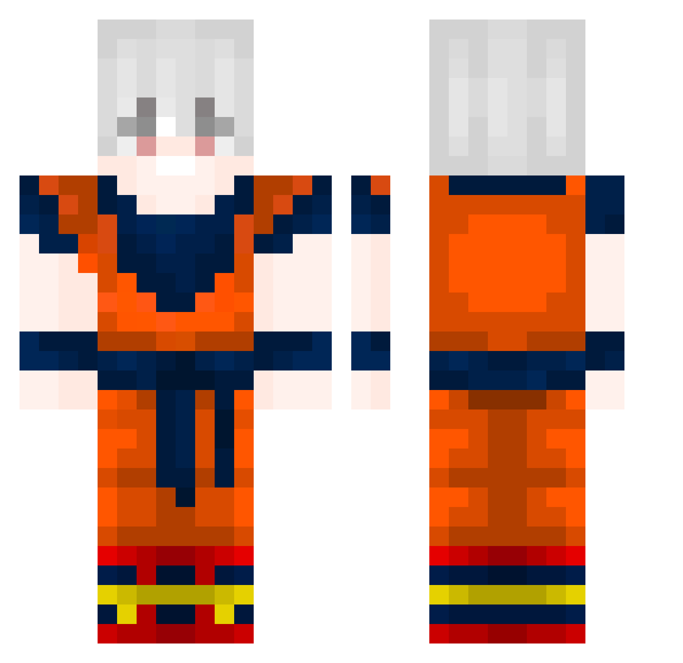 Kaede_Honjo Minecraft skin, front and back view