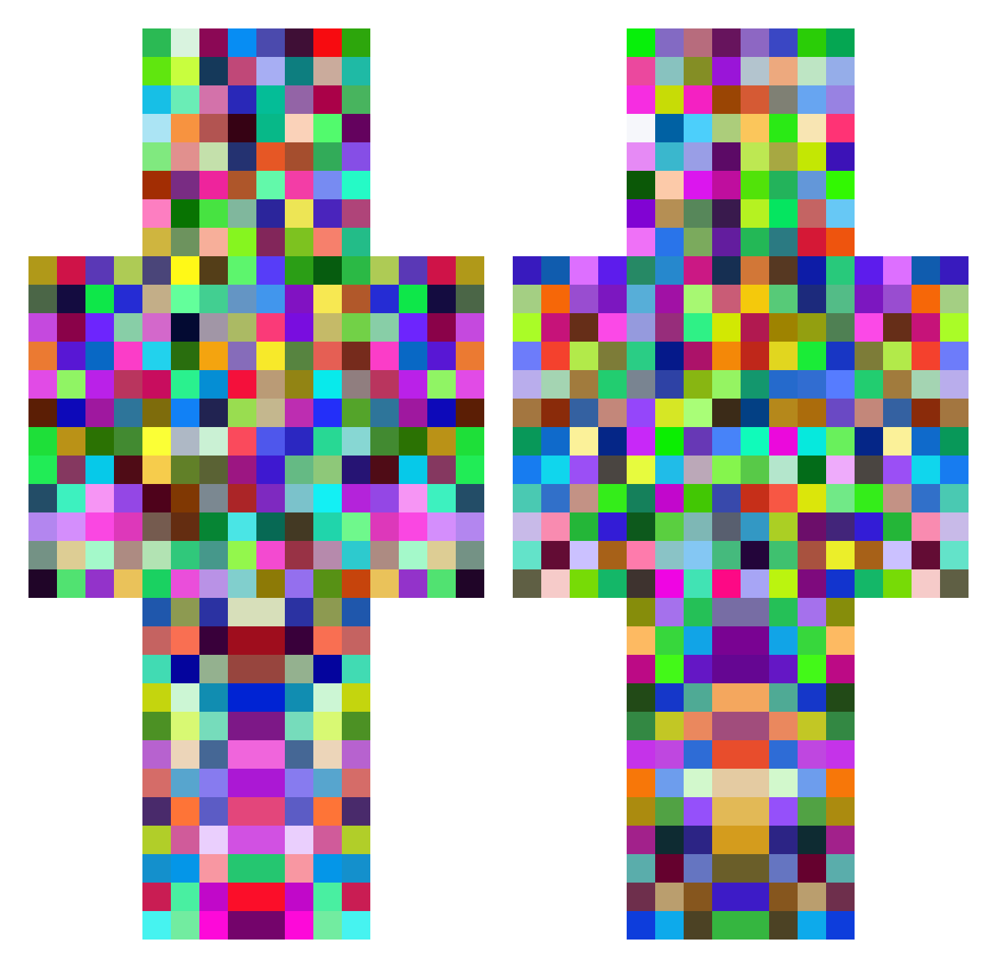 Thurl Minecraft skin, front and back view