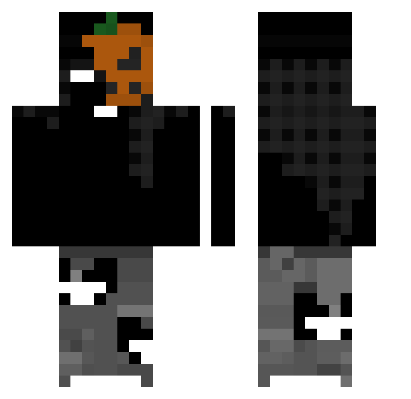 zzestrix Minecraft skin, front and back view