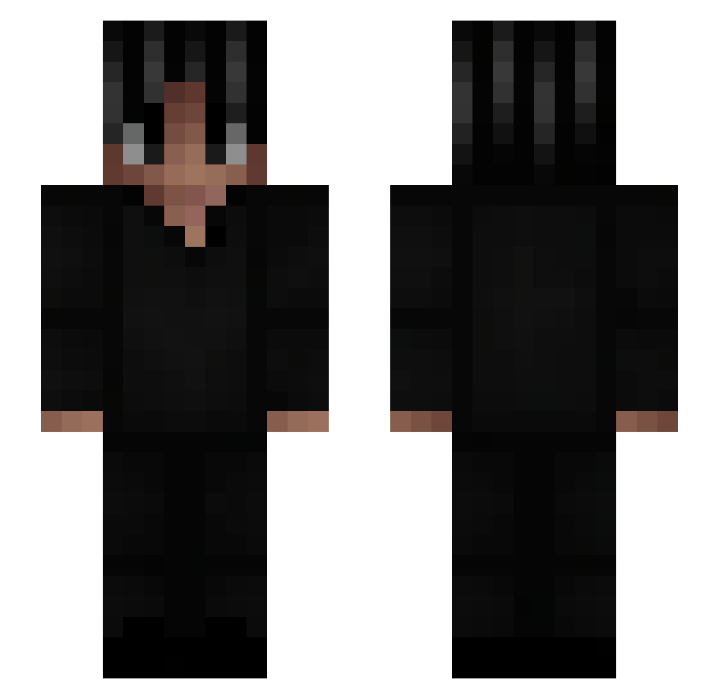 XZE_KAY Minecraft skin, front and back view