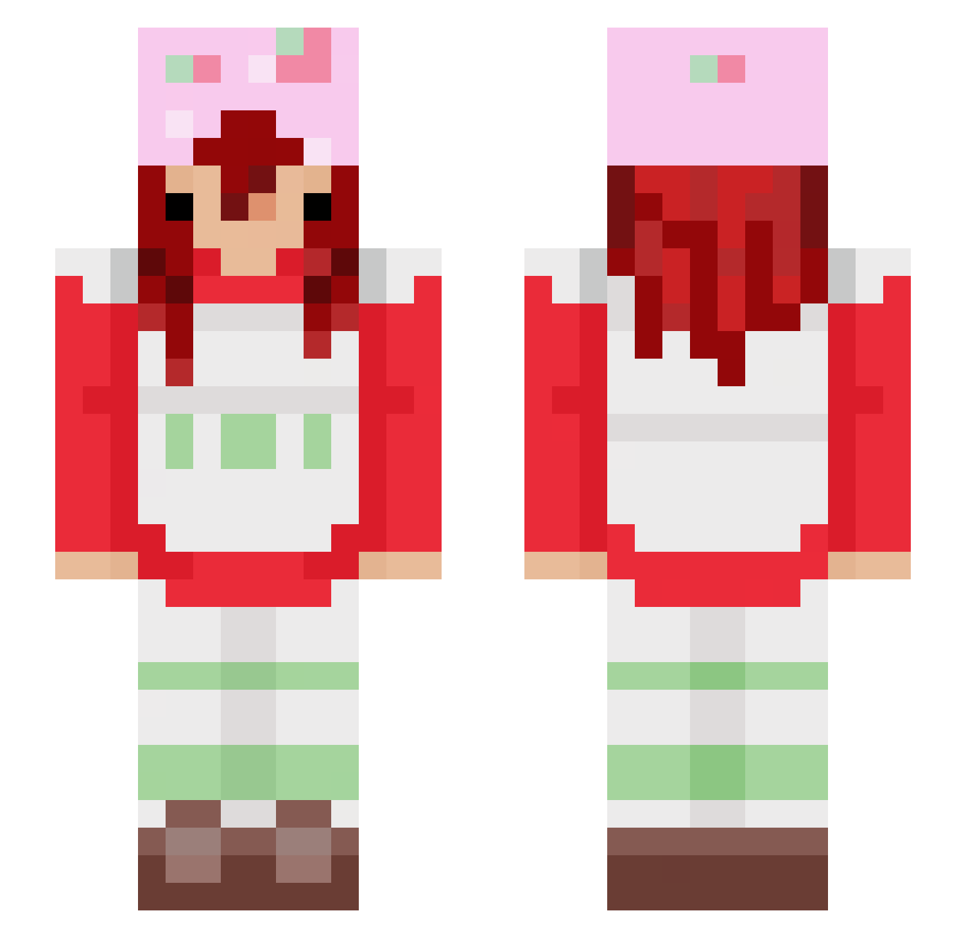 grimcoid Minecraft skin, front and back view