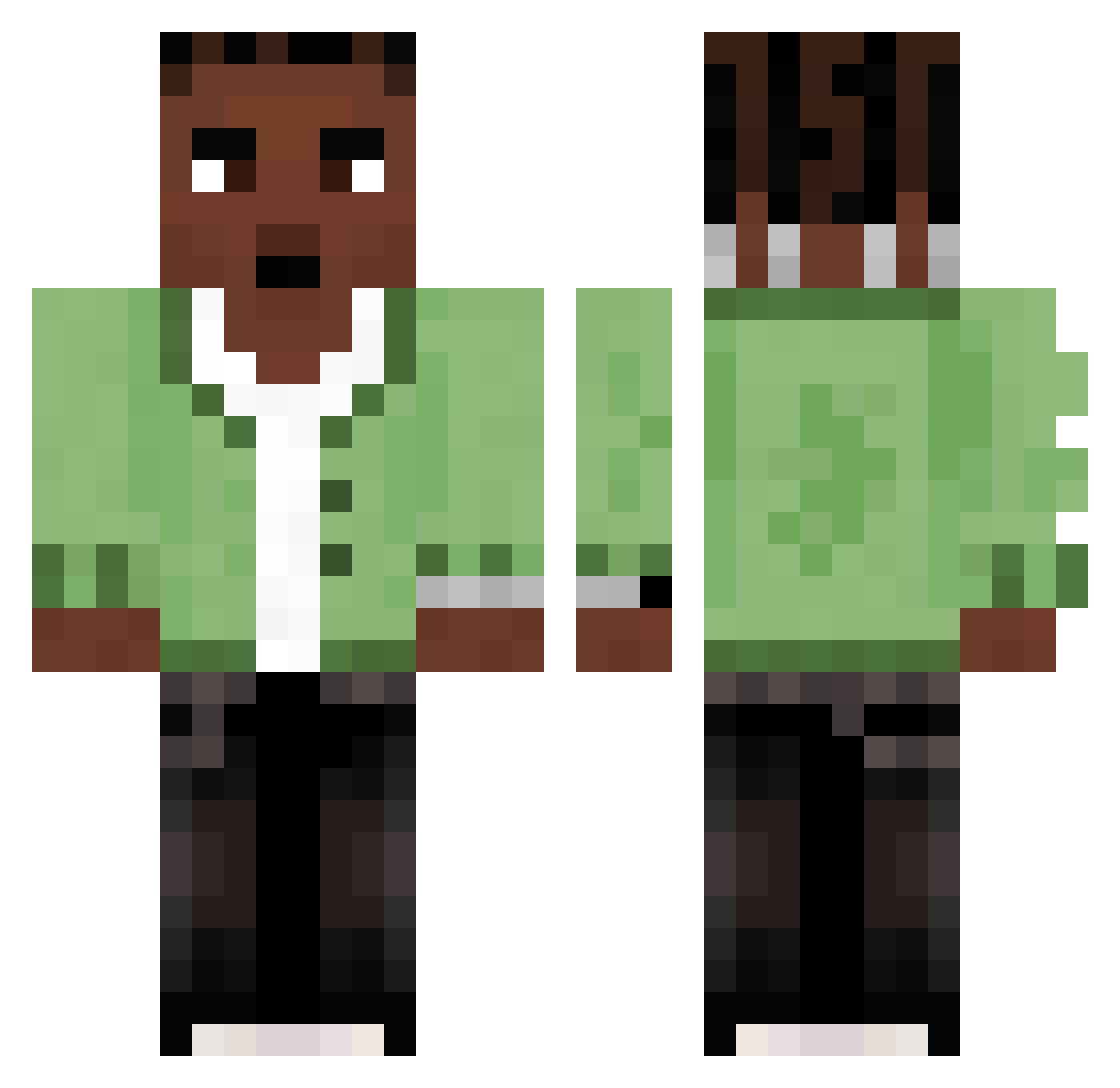 vcep Minecraft skin, front and back view