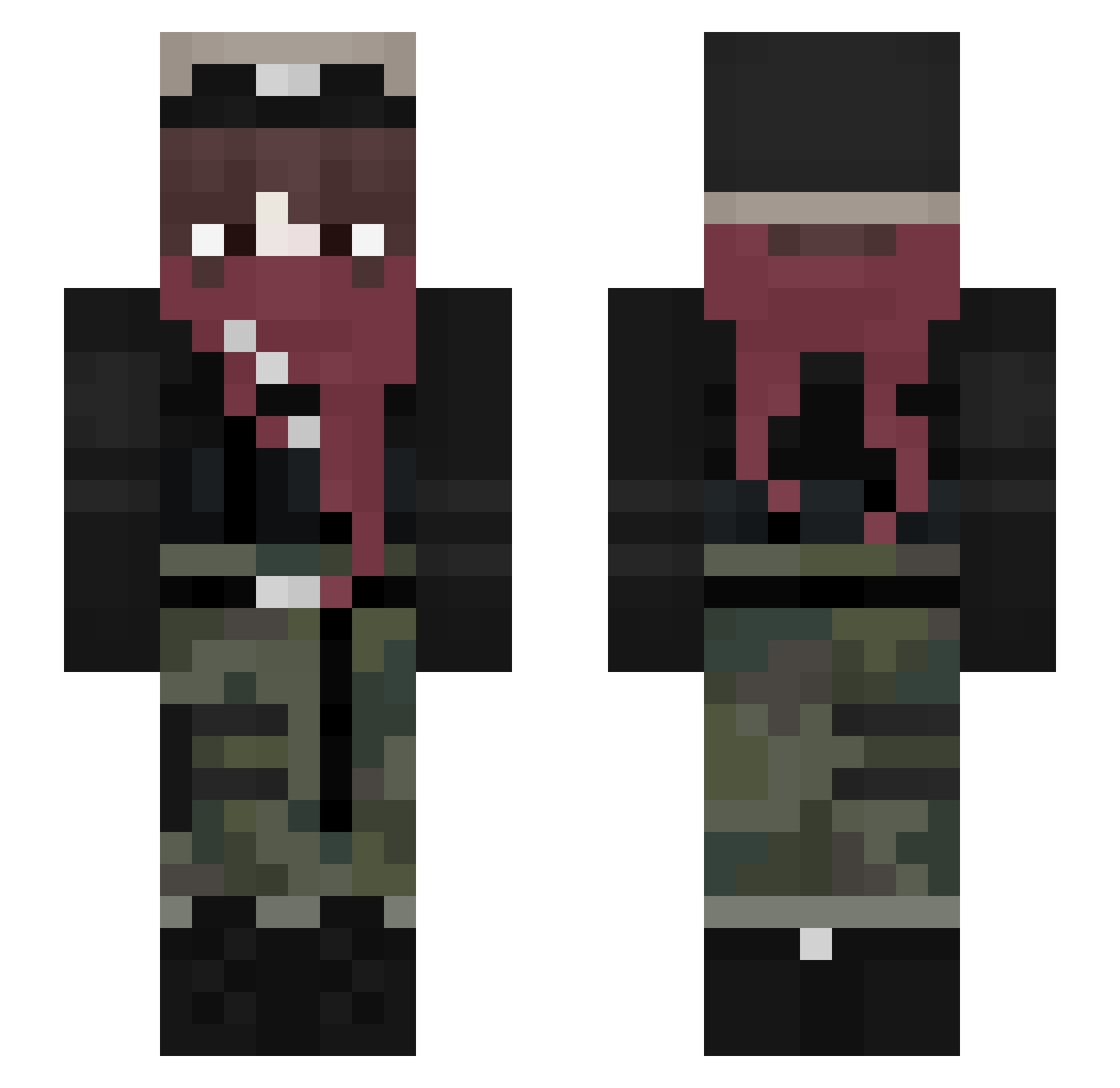 wafflesssssssss Minecraft skin, front and back view