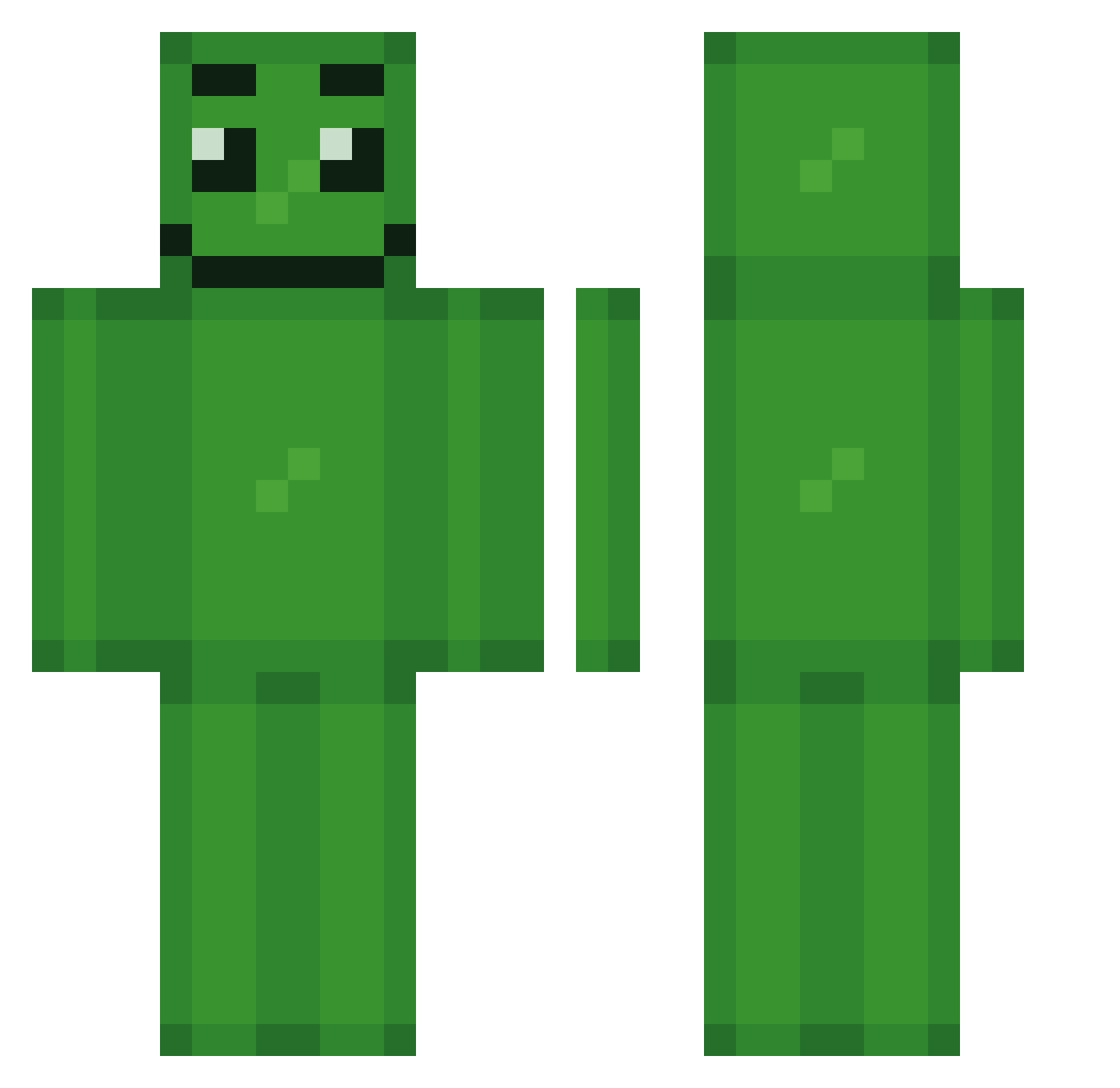 TheAngryBird123 Minecraft skin, front and back view