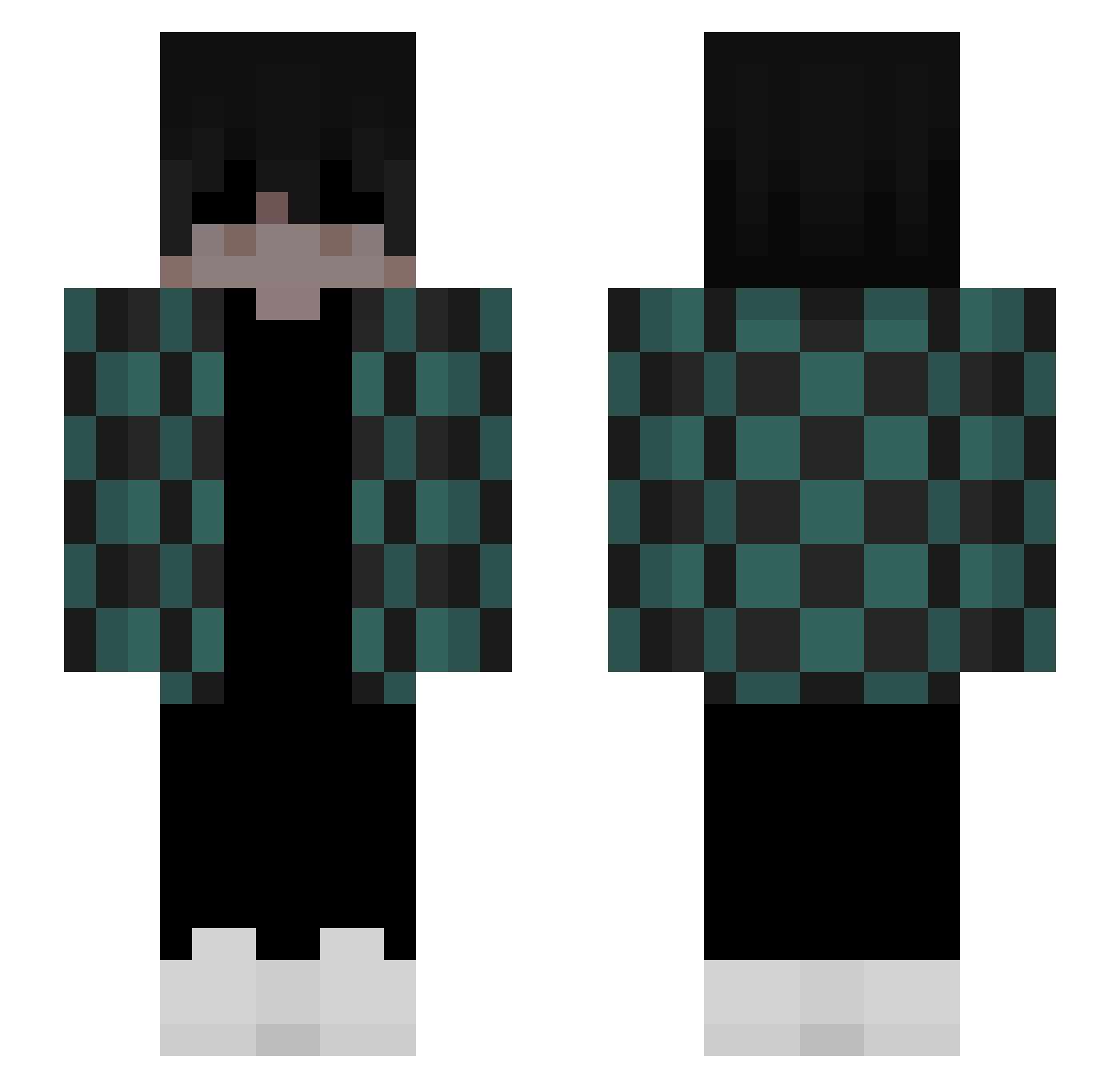 Sw4anny Minecraft skin, front and back view