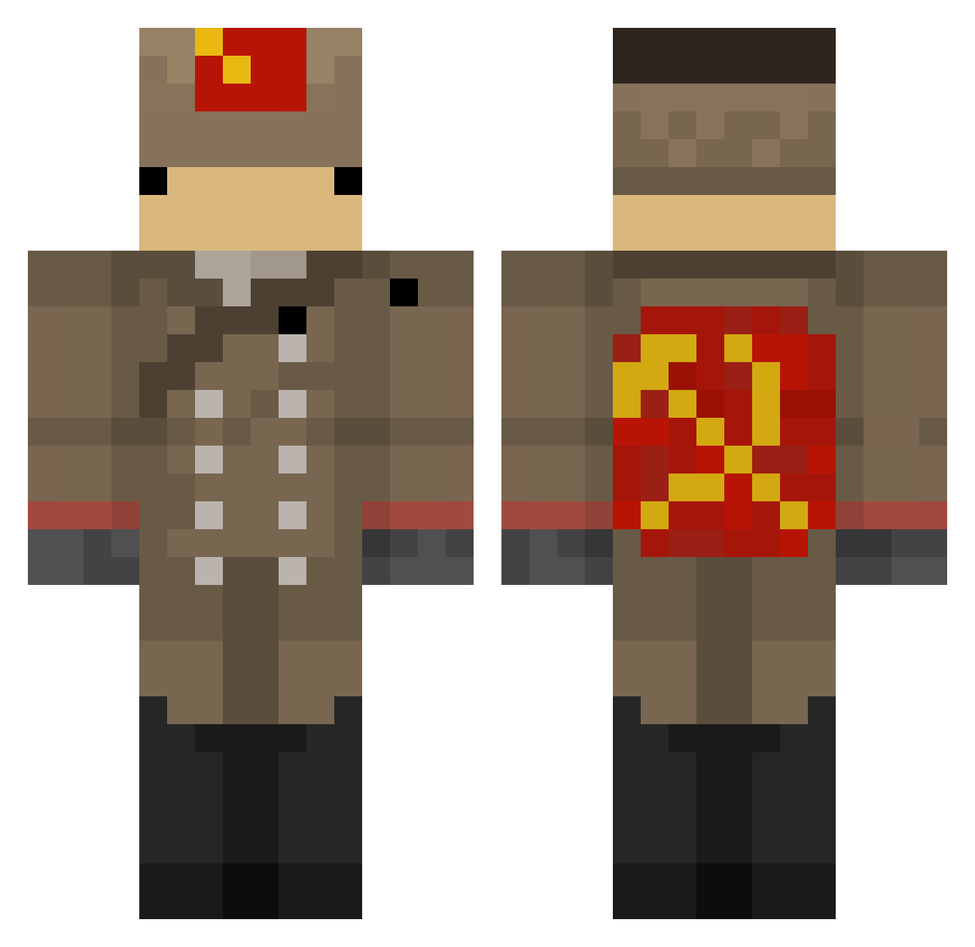duner3 Minecraft skin, front and back view