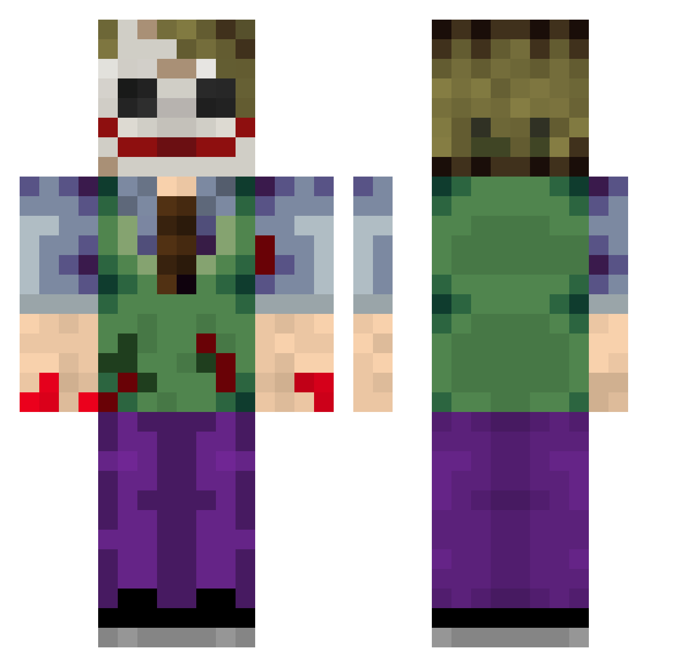 Gearzees Minecraft skin, front and back view