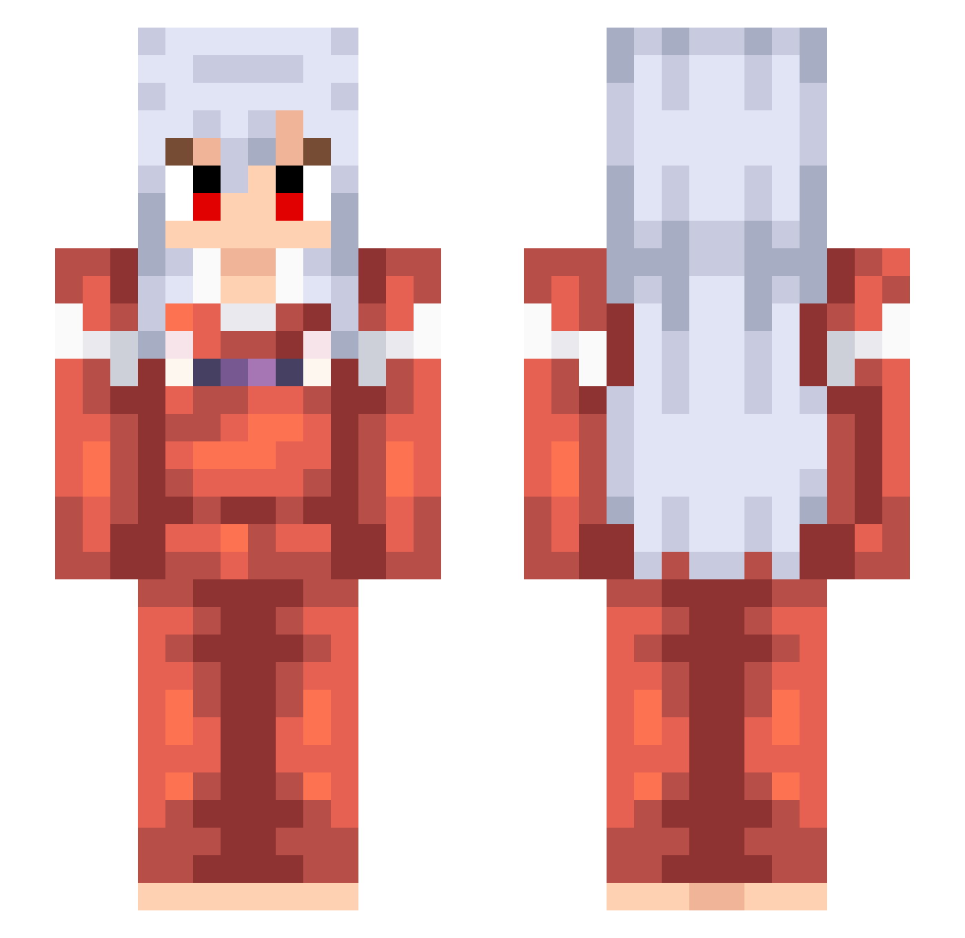 CursedFoxX Minecraft skin, front and back view