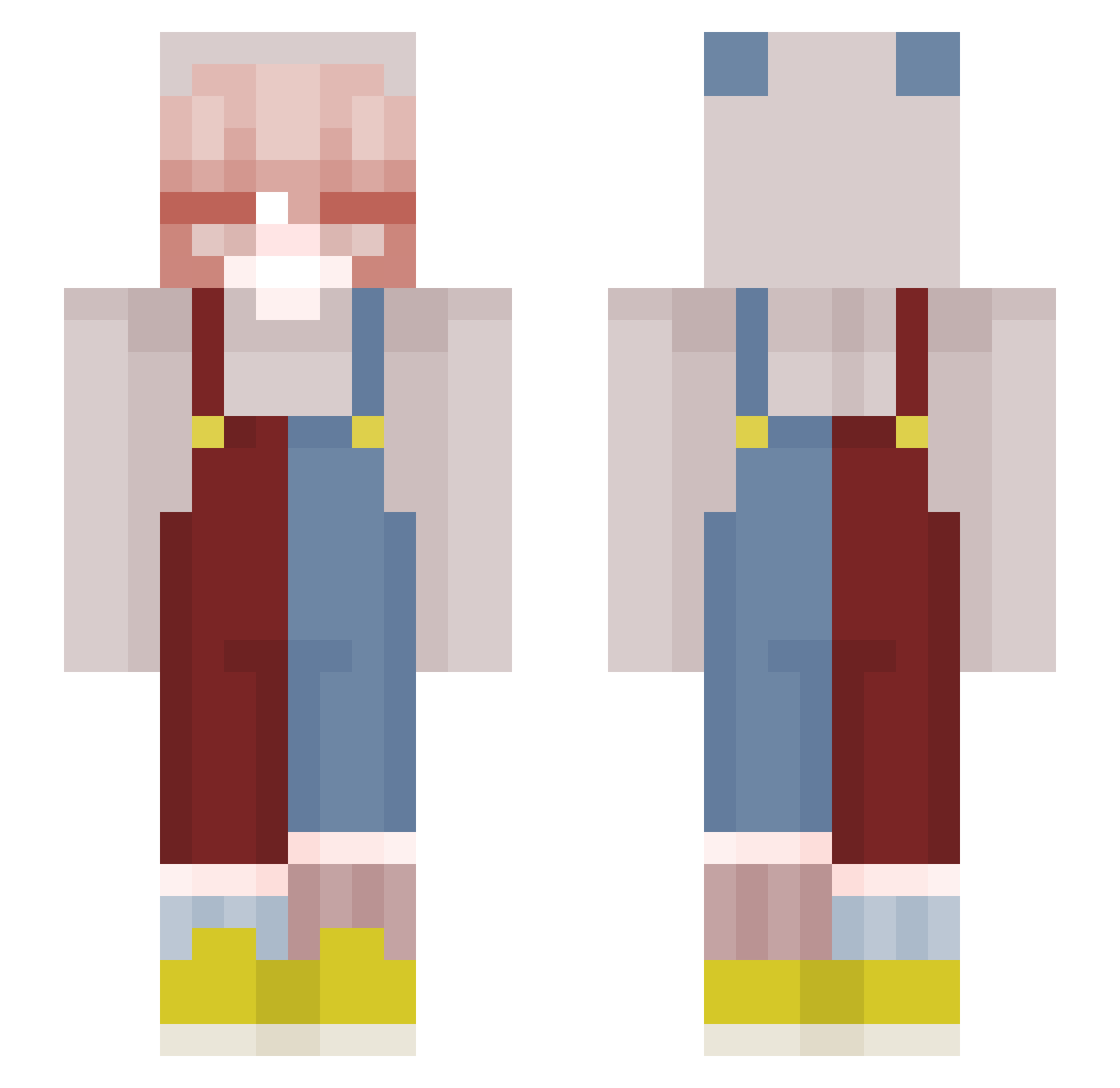 yumihisu_ Minecraft skin, front and back view