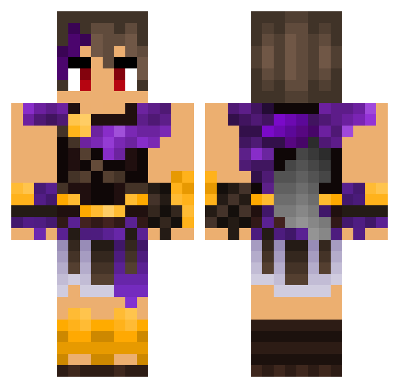 Tomoe11 Minecraft skin, front and back view