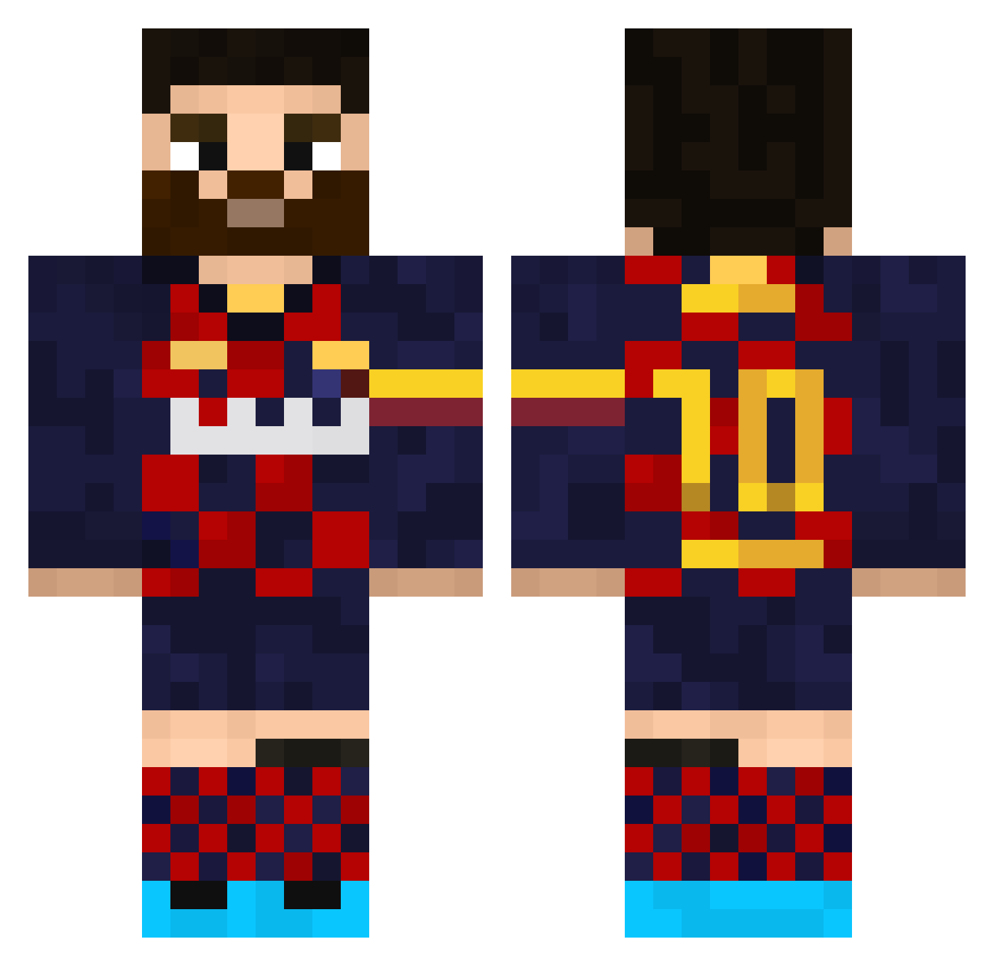 THE_TRANSP0RTER Minecraft skin, front and back view