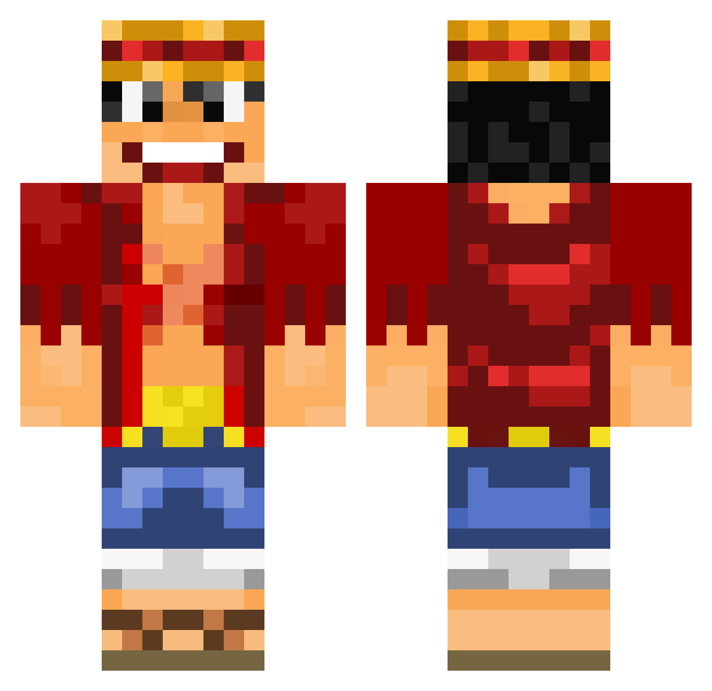 rielga Minecraft skin, front and back view