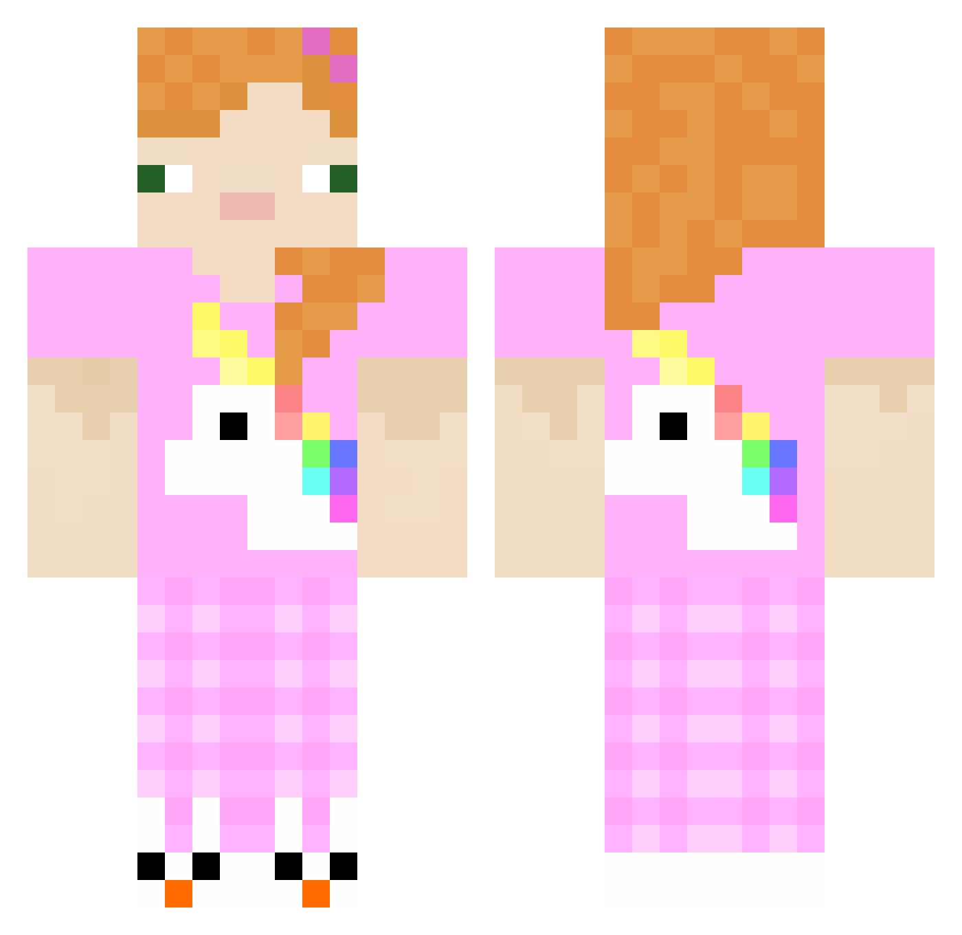 prezon Minecraft skin, front and back view