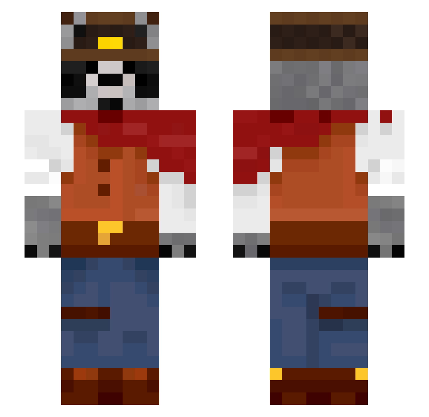 TJDownchurch Minecraft skin, front and back view