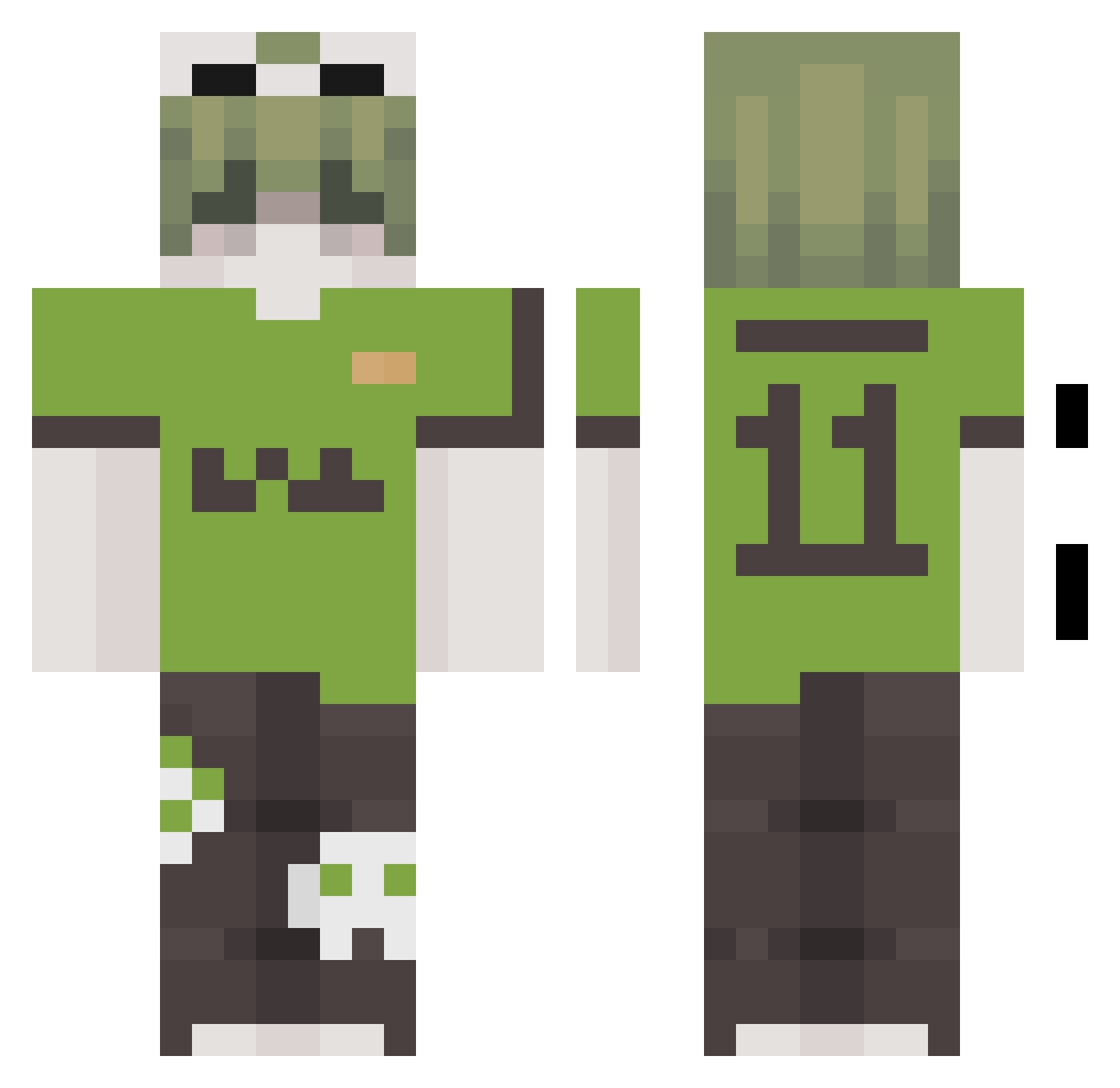 MirrowMC Minecraft skin, front and back view
