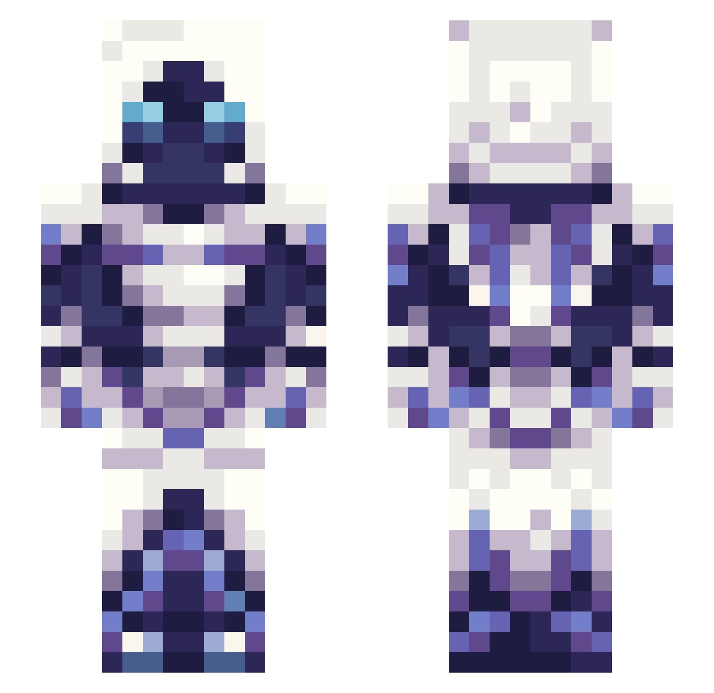 JohannBABA Minecraft skin, front and back view