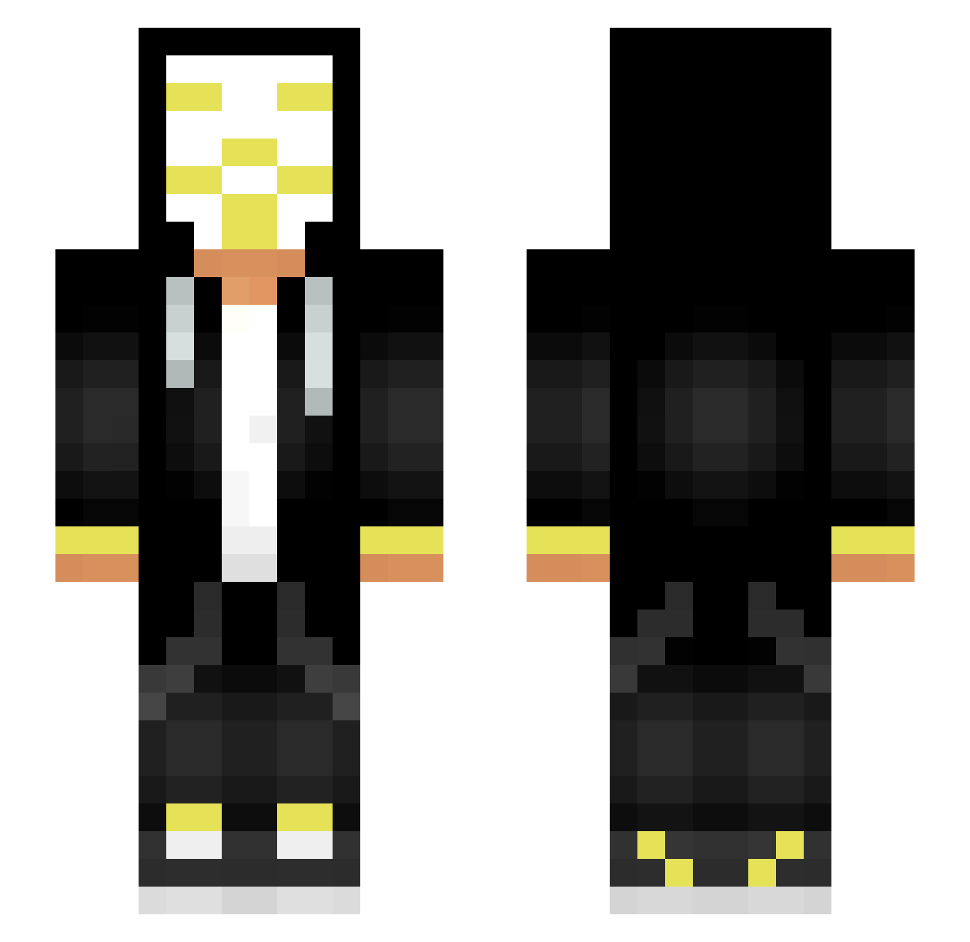 NovixHD Minecraft skin, front and back view