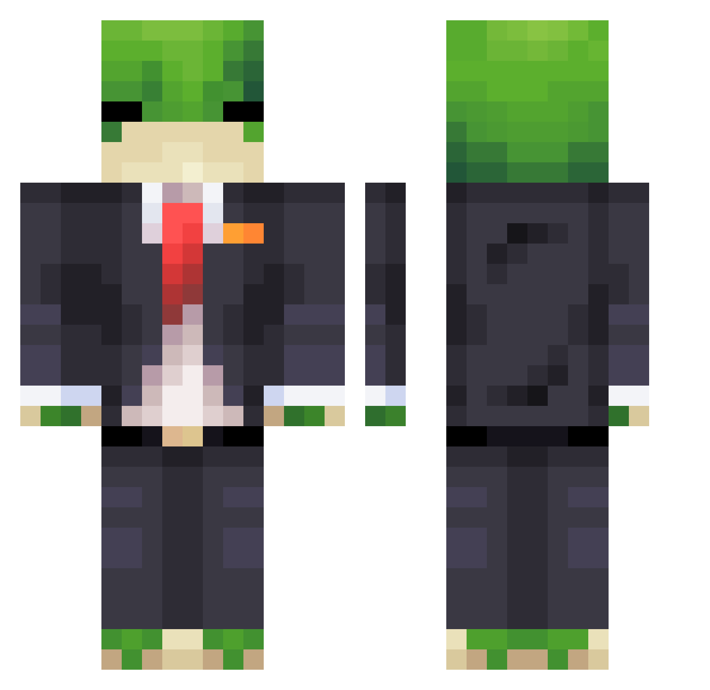FroggleTTV Minecraft skin, front and back view