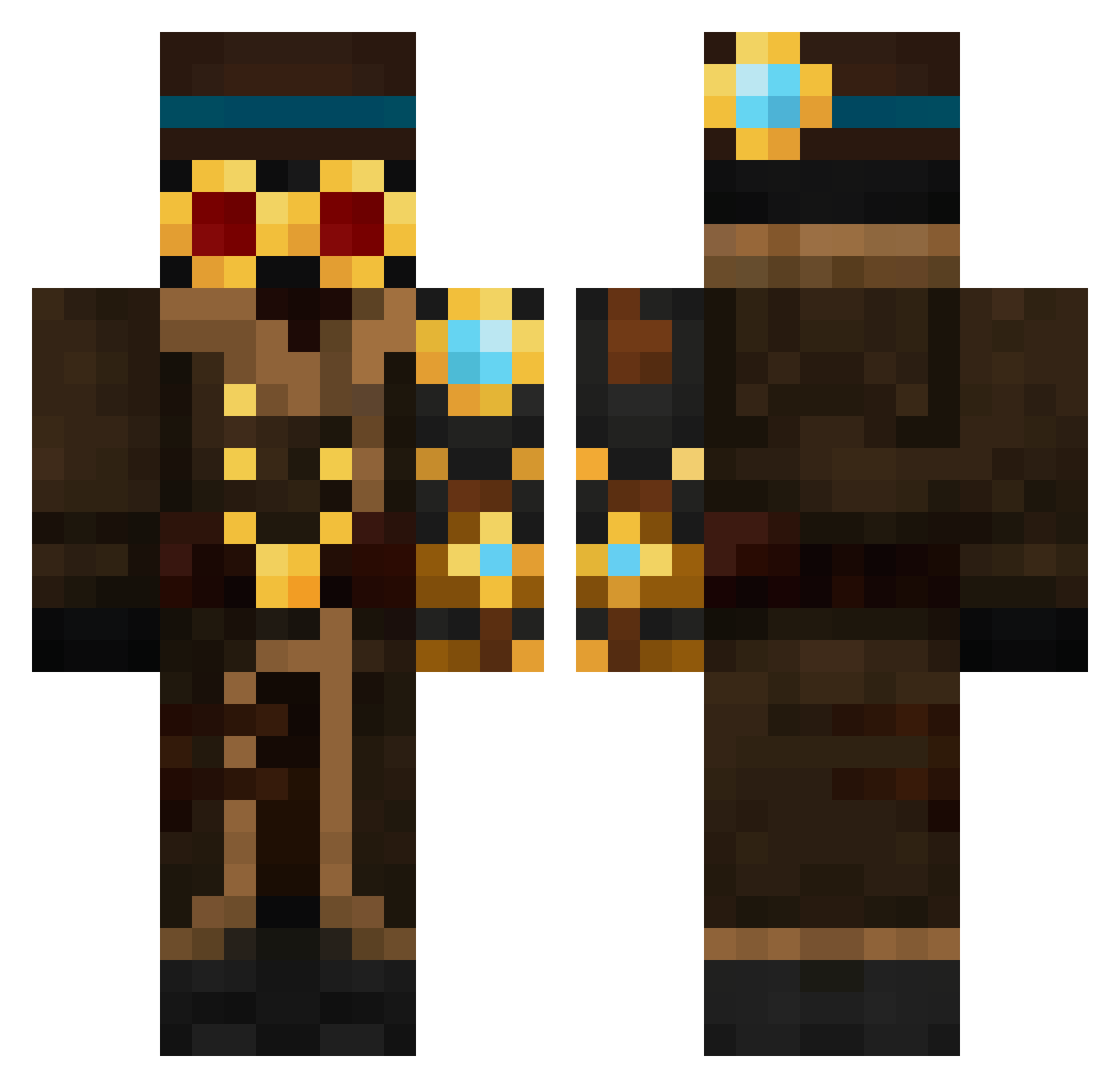Rozrs Minecraft skin, front and back view
