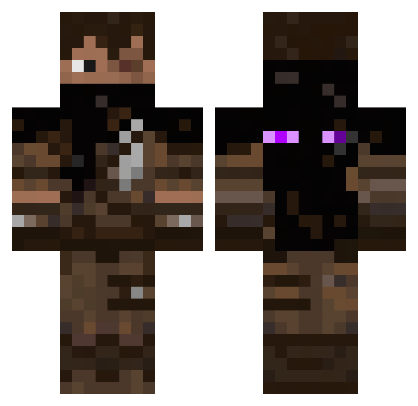 Kegeln Minecraft skin, front and back view