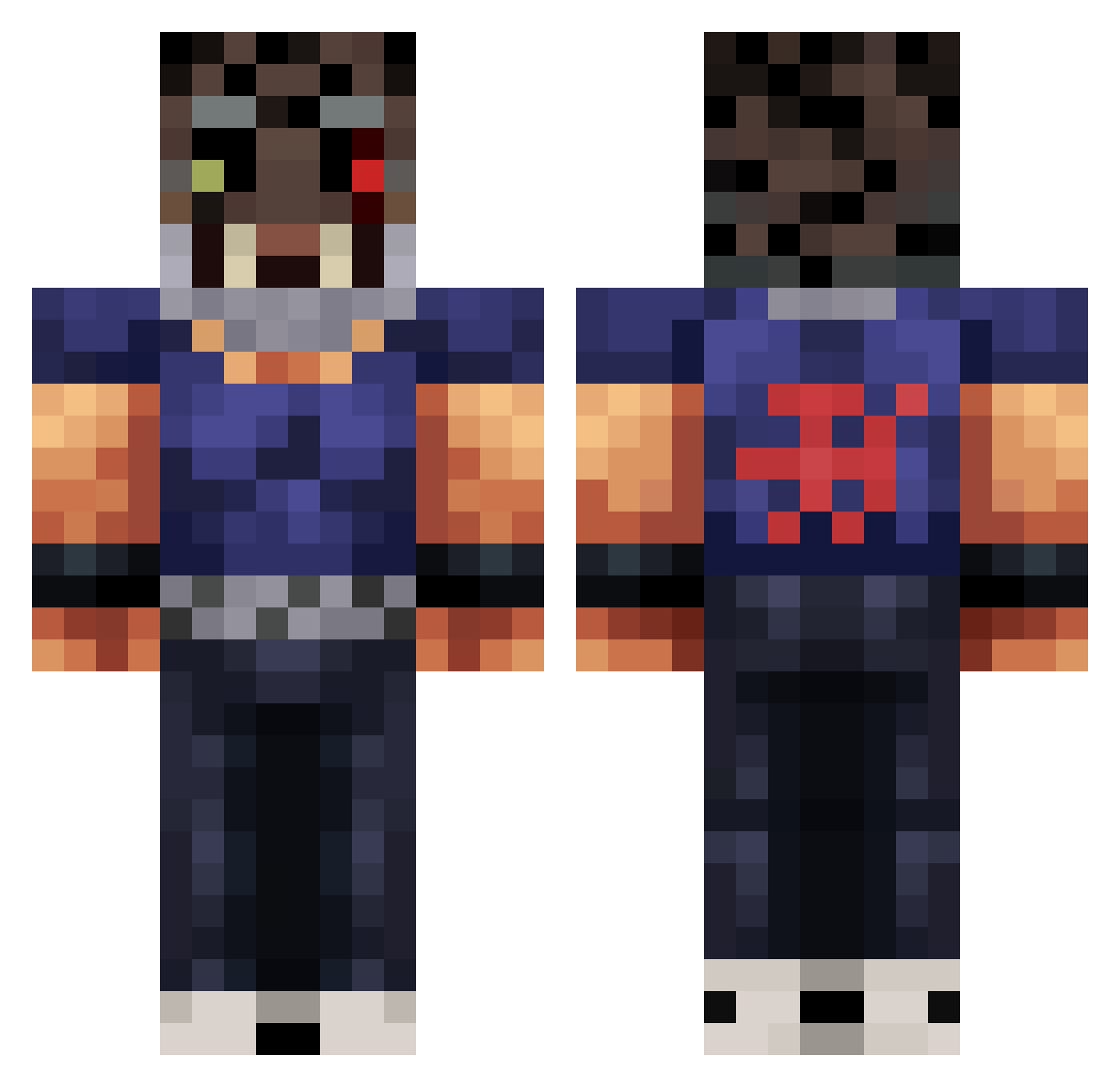 enzuenzu Minecraft skin, front and back view