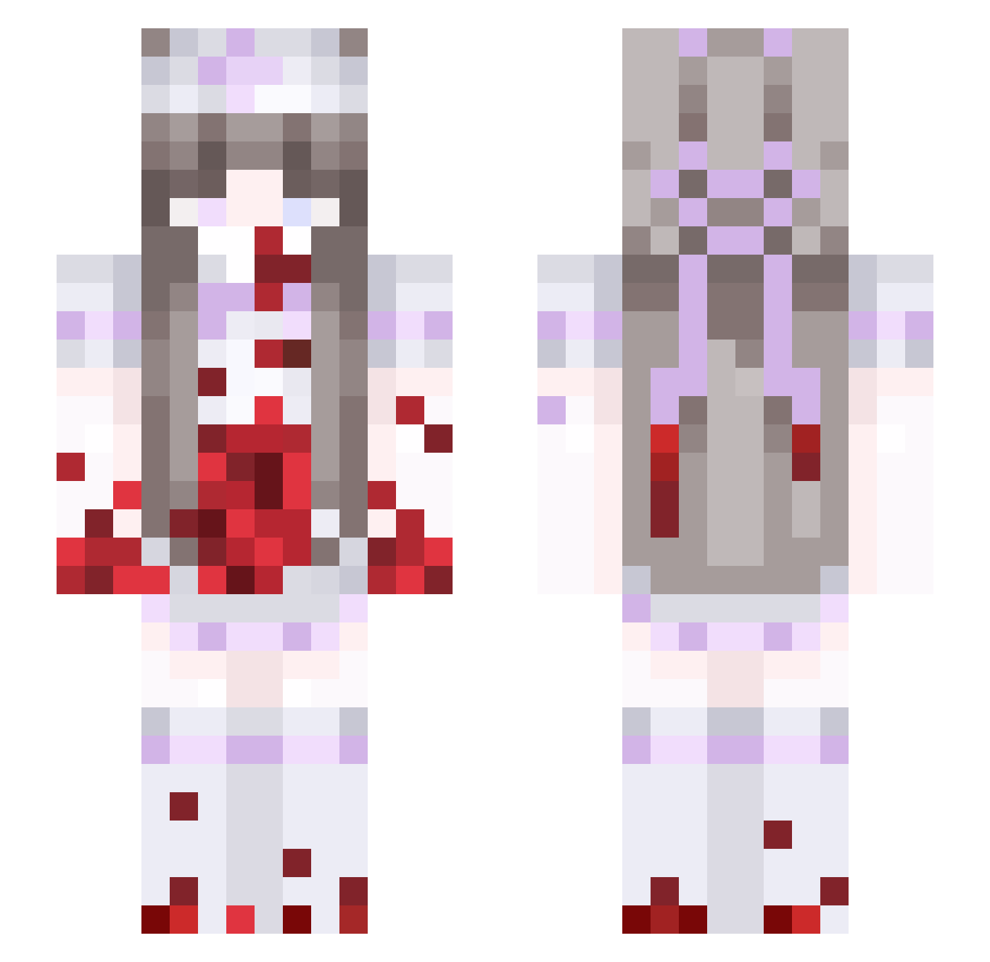 kaiyuukivt Minecraft skin, front and back view