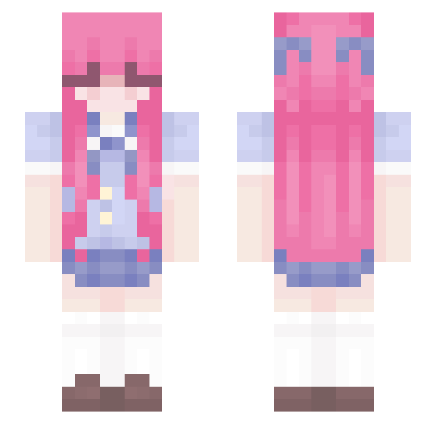 Forearm Minecraft skin, front and back view