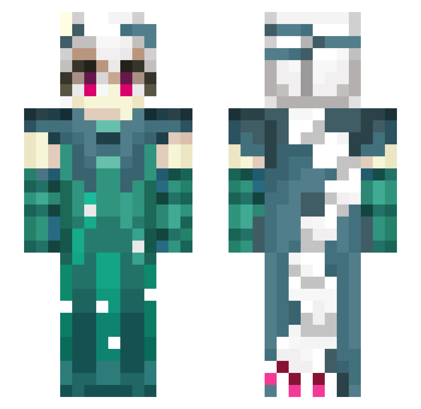 mochuu2 Minecraft skin, front and back view