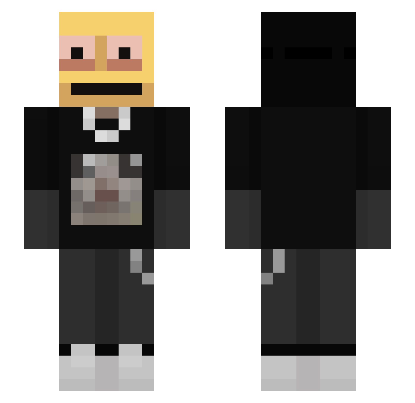 NNobal Minecraft skin, front and back view