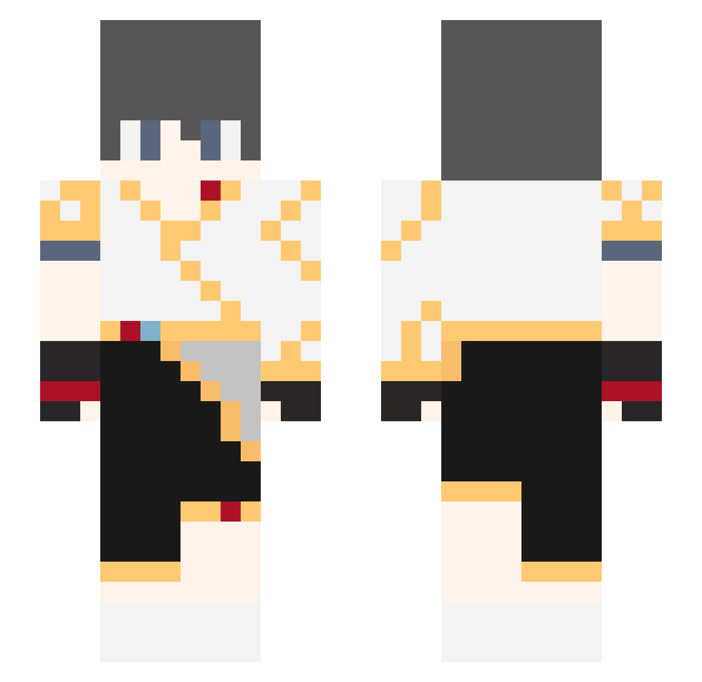 YiWanLing Minecraft skin, front and back view