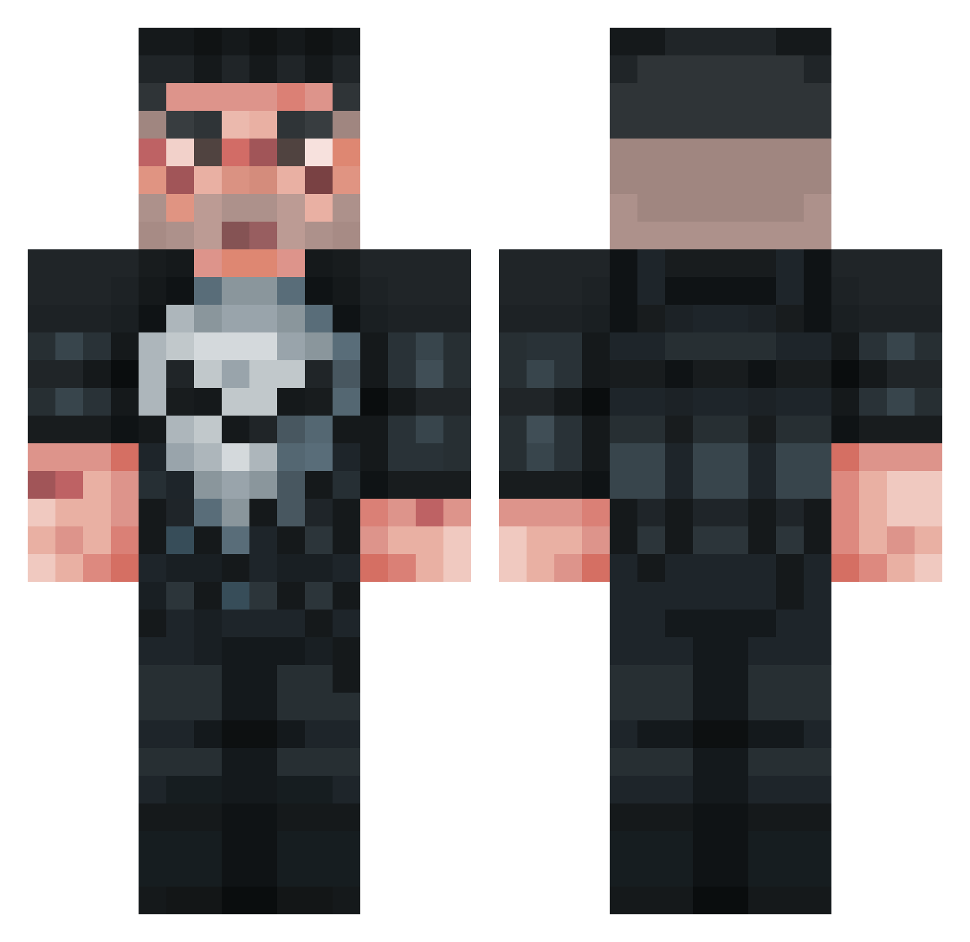 ninelivesleft Minecraft skin, front and back view