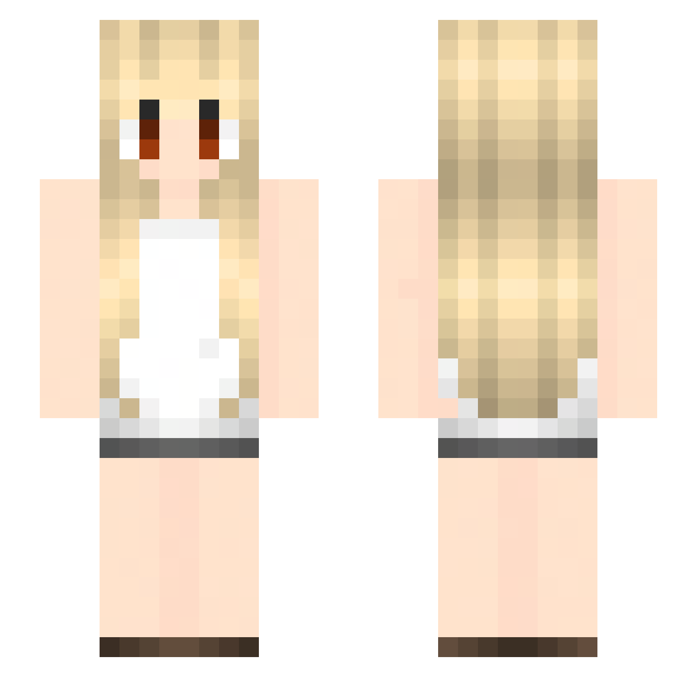 yWass Minecraft skin, front and back view