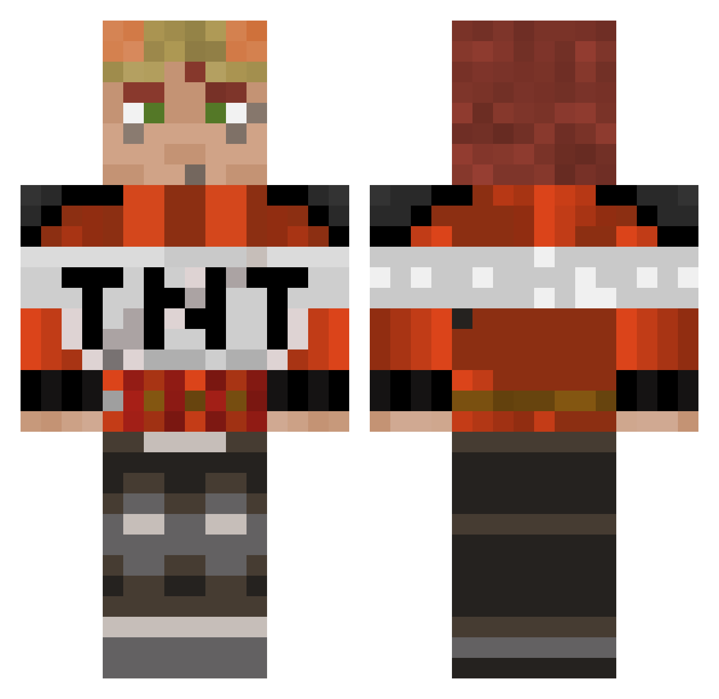 Lamedude1 Minecraft skin, front and back view