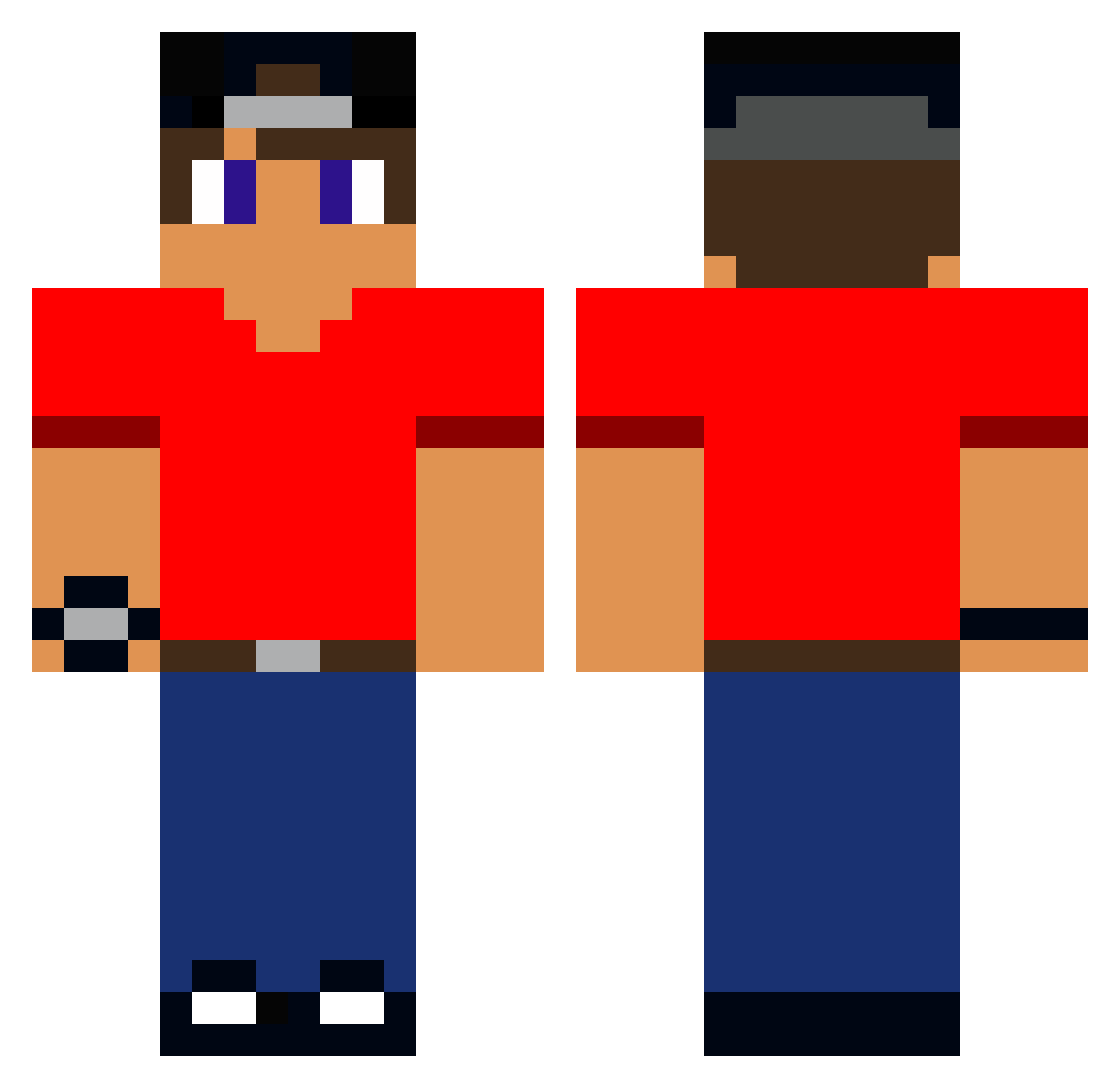 Bartoduivel Minecraft skin, front and back view