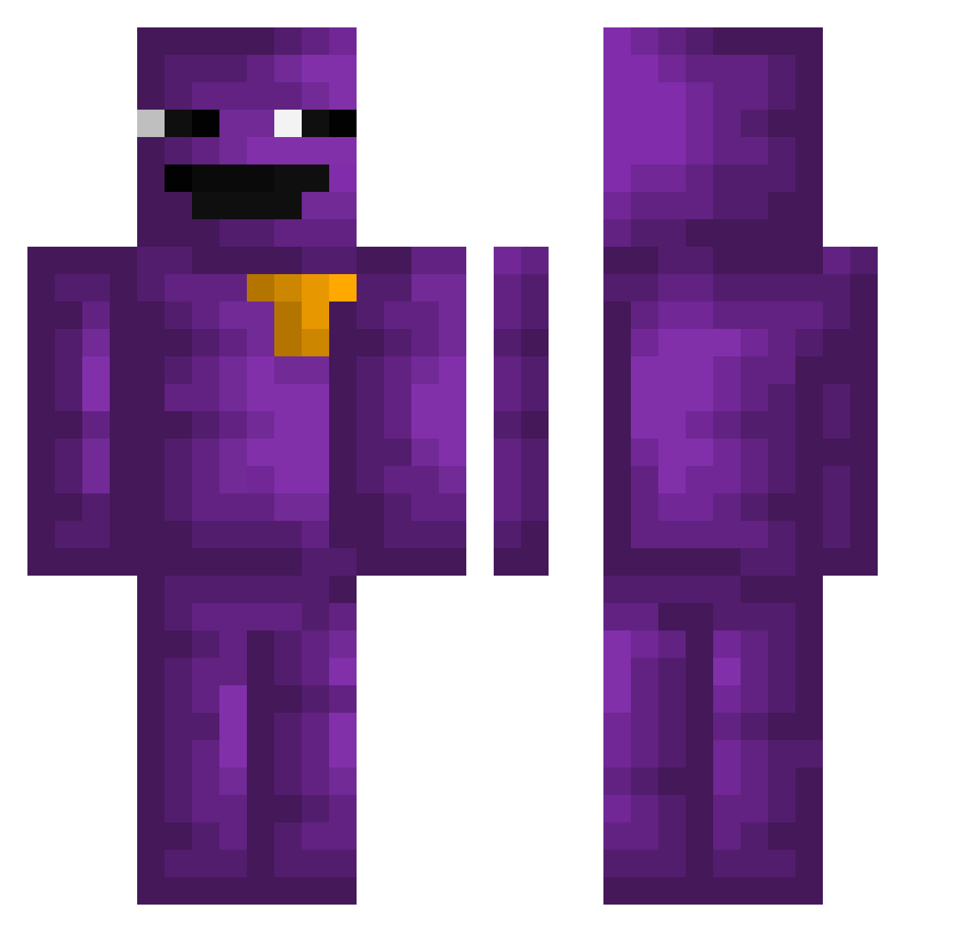 Triygve Minecraft skin, front and back view