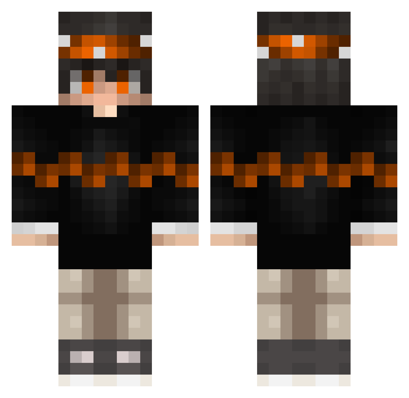 Swiro Minecraft skin, front and back view